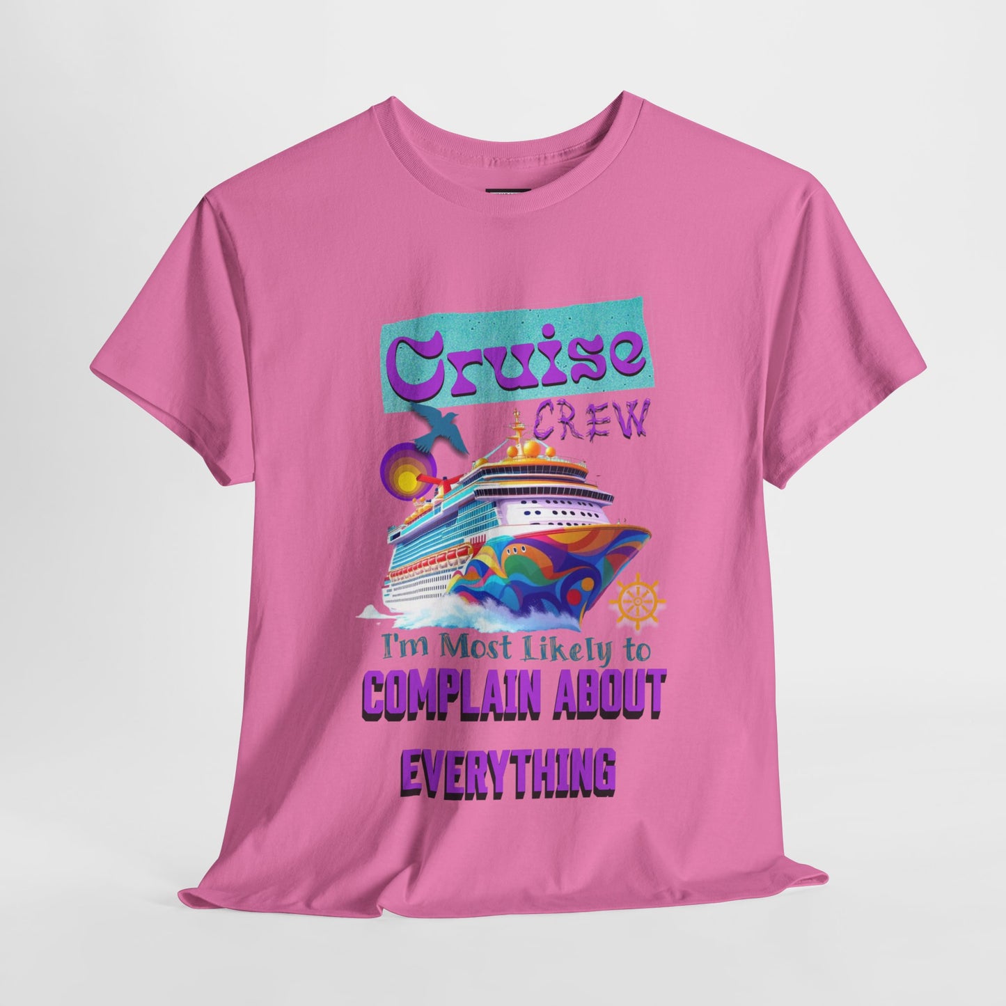 Cruise Crew Unisex Heavy Cotton Tee - Fun Travel T-Shirt for Vacations, Family Cruises, Summer Adventures, Gift for Cruise Travelers,