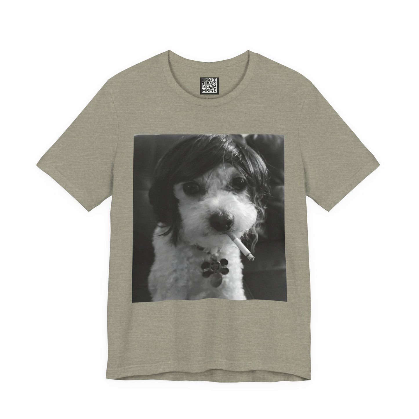 Personalized Dog Photo Tee — Retro Black & White Puppy Portrait T-Shirt