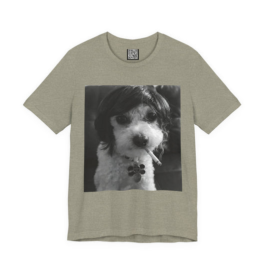 Personalized Dog Photo Tee — Retro Black & White Puppy Portrait T-Shirt