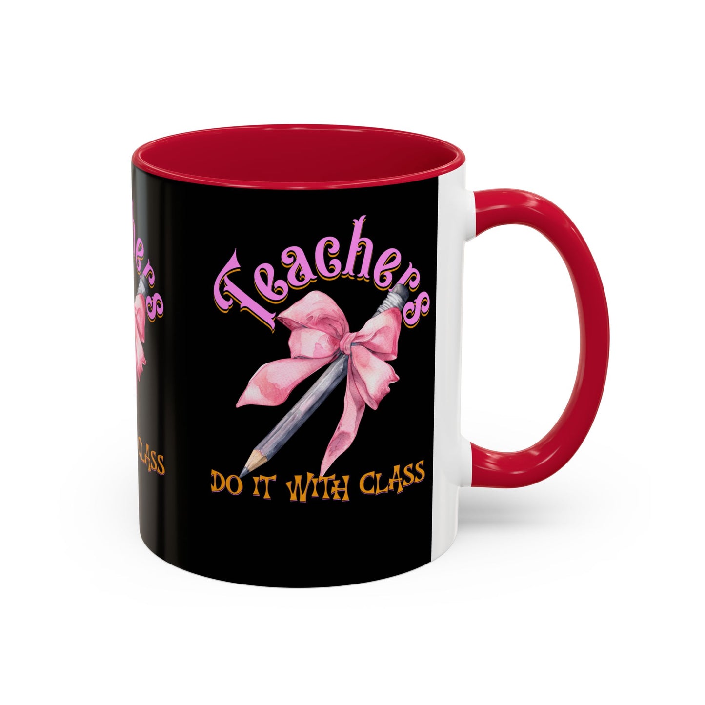 Colorful Mugs (11oz, 15oz), Teacher Appreciation Gift, Cute Gift for Teachers, Coffee Mug for Teachers, Coquette Bow Coffee Mug