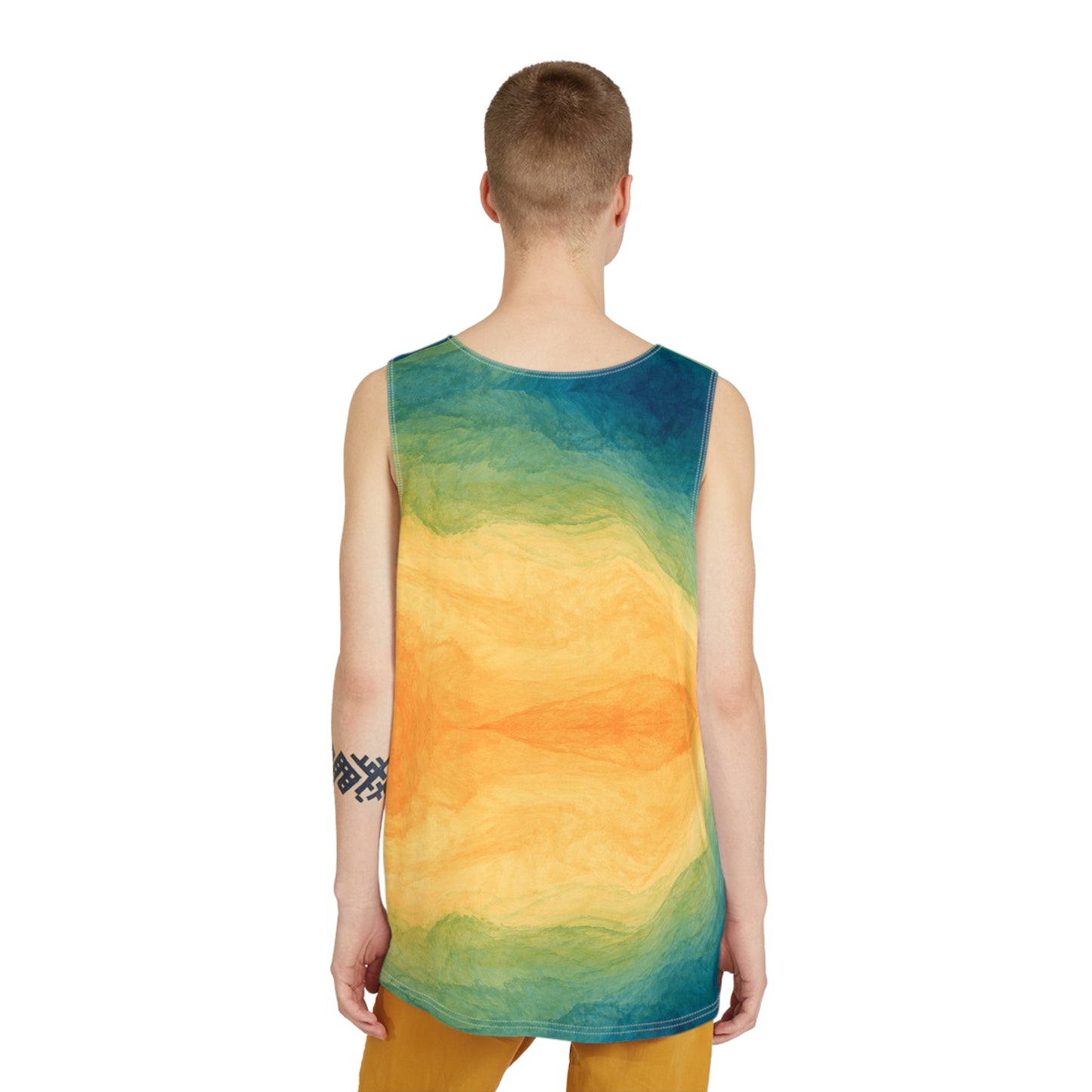 Men's Multi-Colored Gradient Tank Top, Gym Tank Top for Men, Perfect Gift for Sports Enthusiasts: Basketball, Skaters, Soccer, Etc.
