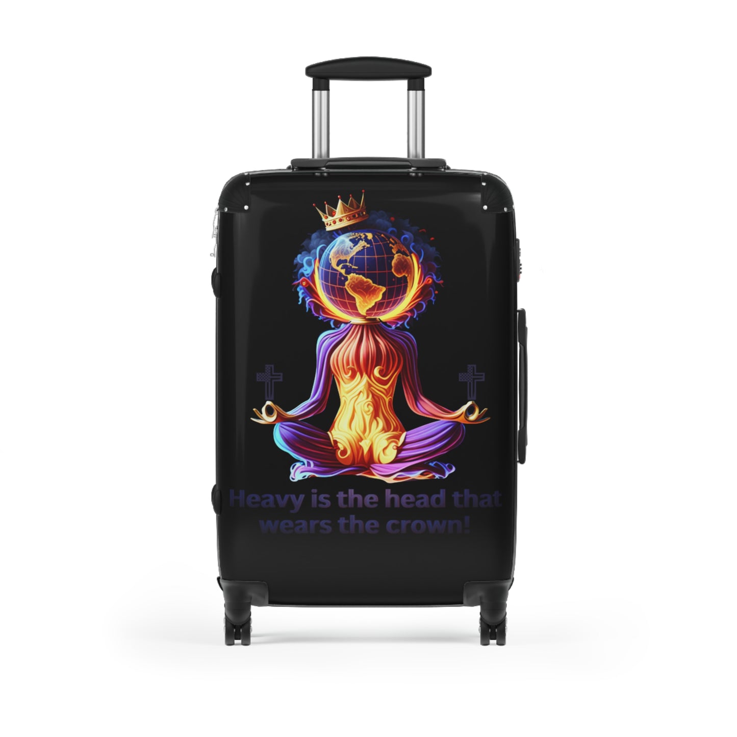 "Heavy is the Head" Travel Suitcase, Women Custom Suitcase, Inspirational Suitcase for Women, Colorful Suitcase for Women