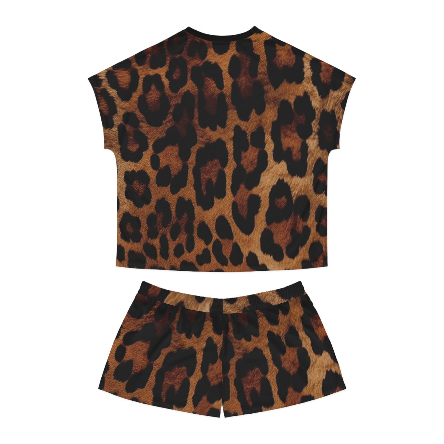 Leopard Print Women's Pajama Set - Comfy Sleepwear, Loungewear, Gift for Her, Cute Animal Print Pajama Short Set, For Cozy Nights