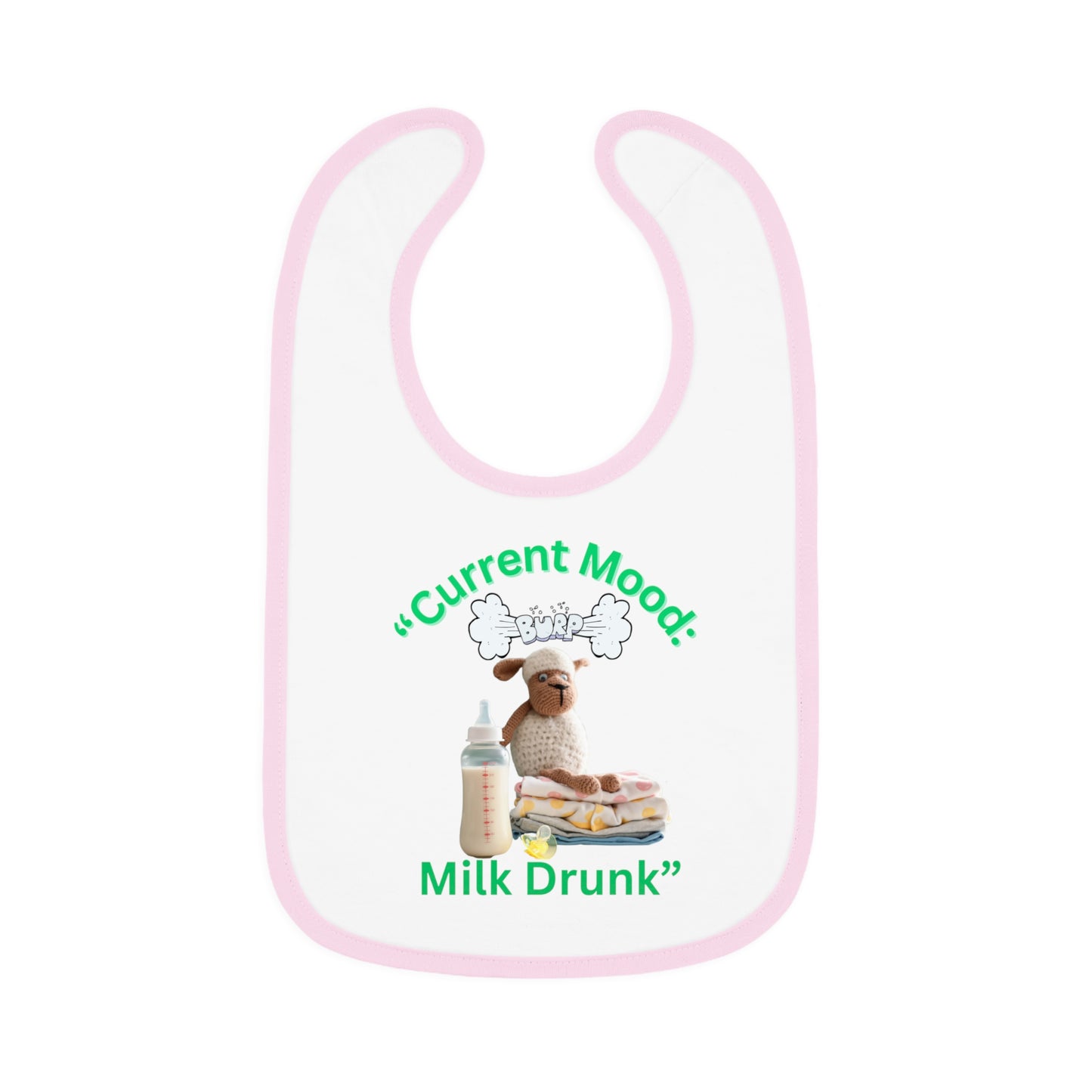 Current Mood, "Milk Drunk Baby Jersey Bib" Cute Baby Bib for Infants and Toddlers,