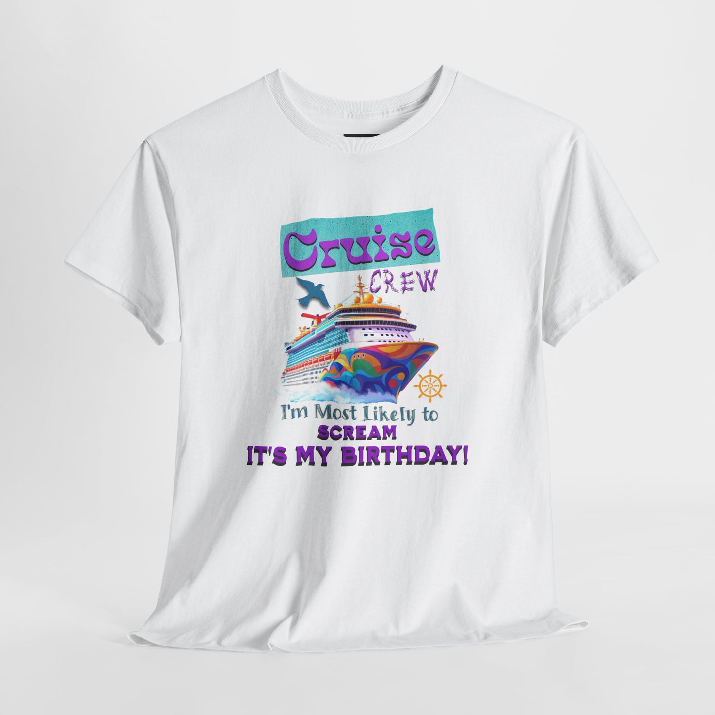 Cruise Crew Birthday T-Shirt, Vacation Shirt, Travel Tee, Fun Cruise Gift, Birthday Celebration Apparel for a Cruise Crew