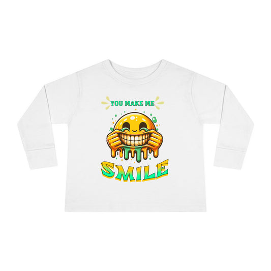 You Make Me Smile Toddler Long Sleeve Tee, Cute Kids T-Shirt, Joyful Nursery Clothing, Gift for Toddlers, Fall Fashion T-Shirts