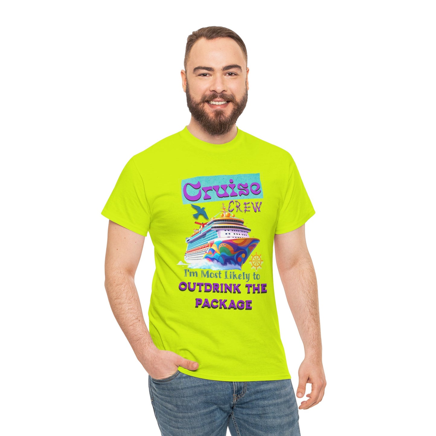 Cruise Crew Outdrink Package Tee | Fun Vacation T-Shirt | Perfect for Summer, Group Trips, Gifts, Drink Package T-Shirt for Cruise