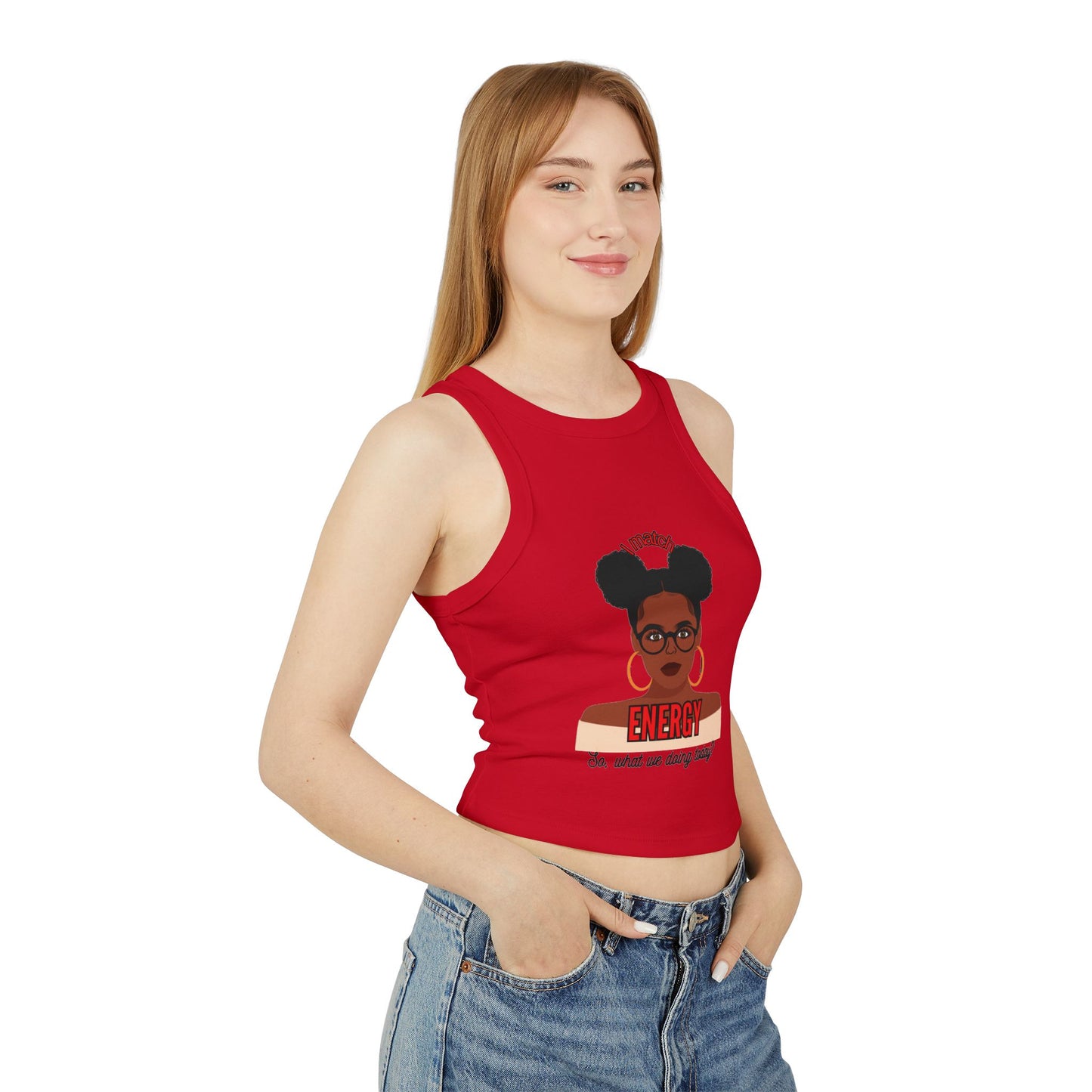 I Match Energy Women's Micro Rib Racer Tank Top,