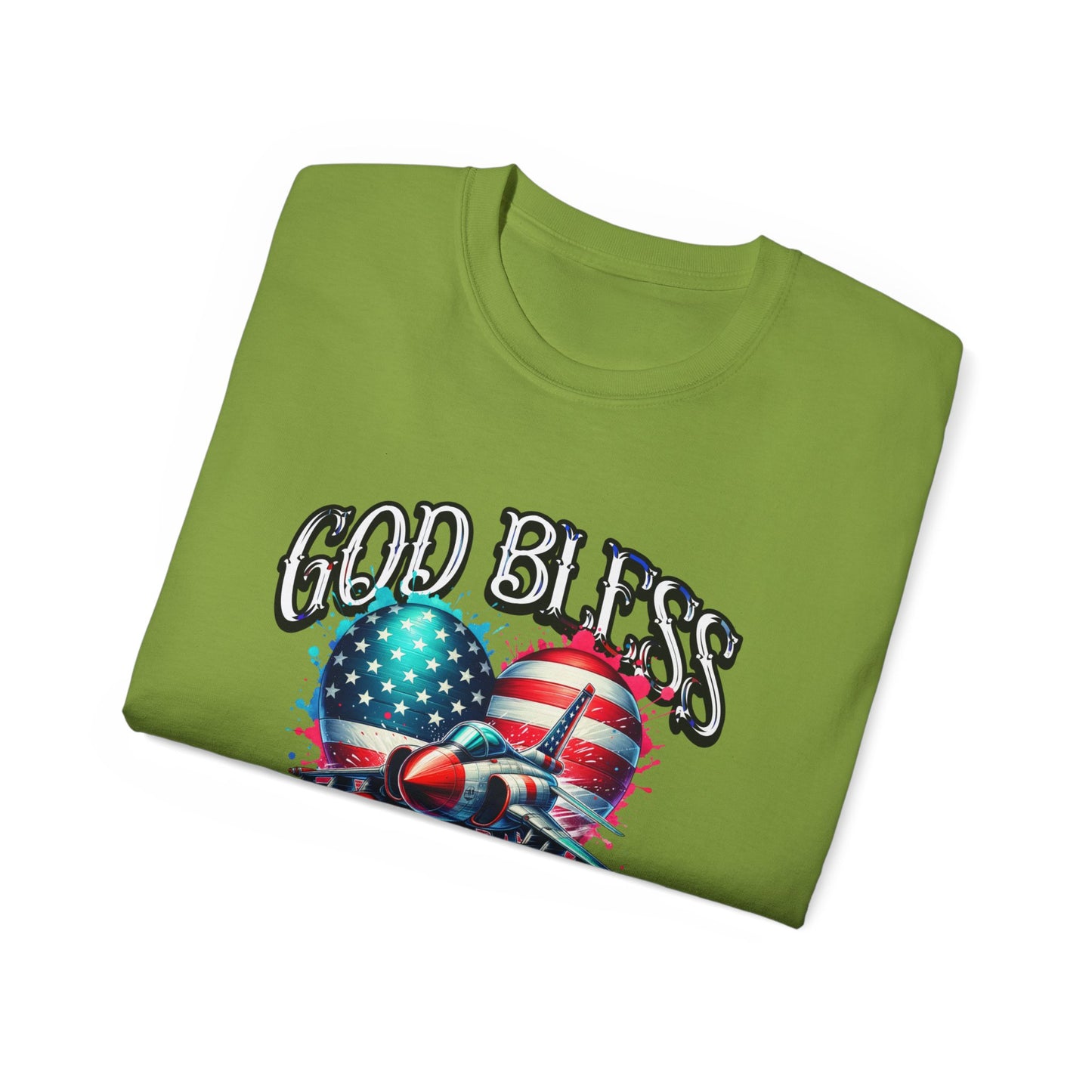 God Bless America Unisex Ultra Cotton T-Shirts, Nation in Distress Shirt, Fight for Democracy T-Shirt, God Bless the USA Tees