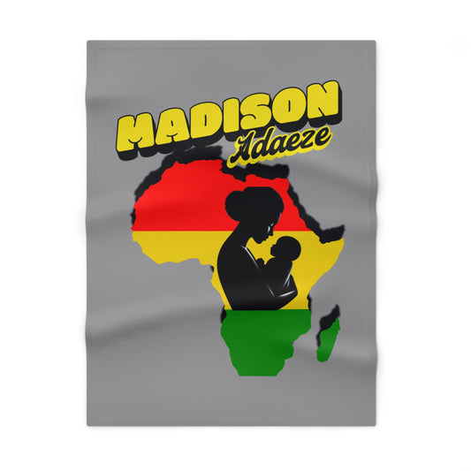 Personalized Mother Africa's Embrace Blanket, Infant Shower Gifts, Juneteenth Baby Gifts, Baby Heritage Blanket, Personalized Baby Gift for Shower