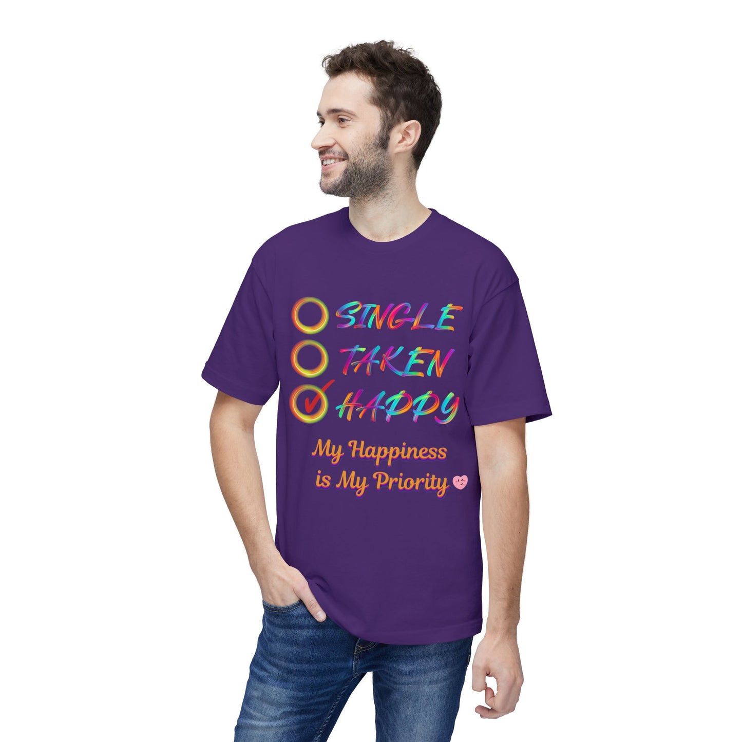 My Happiness is My Priority, Unisex Midweight T-shirt, Valentine to Myself T-Shirt, Valentine T-Shirt, Self-Love T-Shirts, Taken, Single Happy