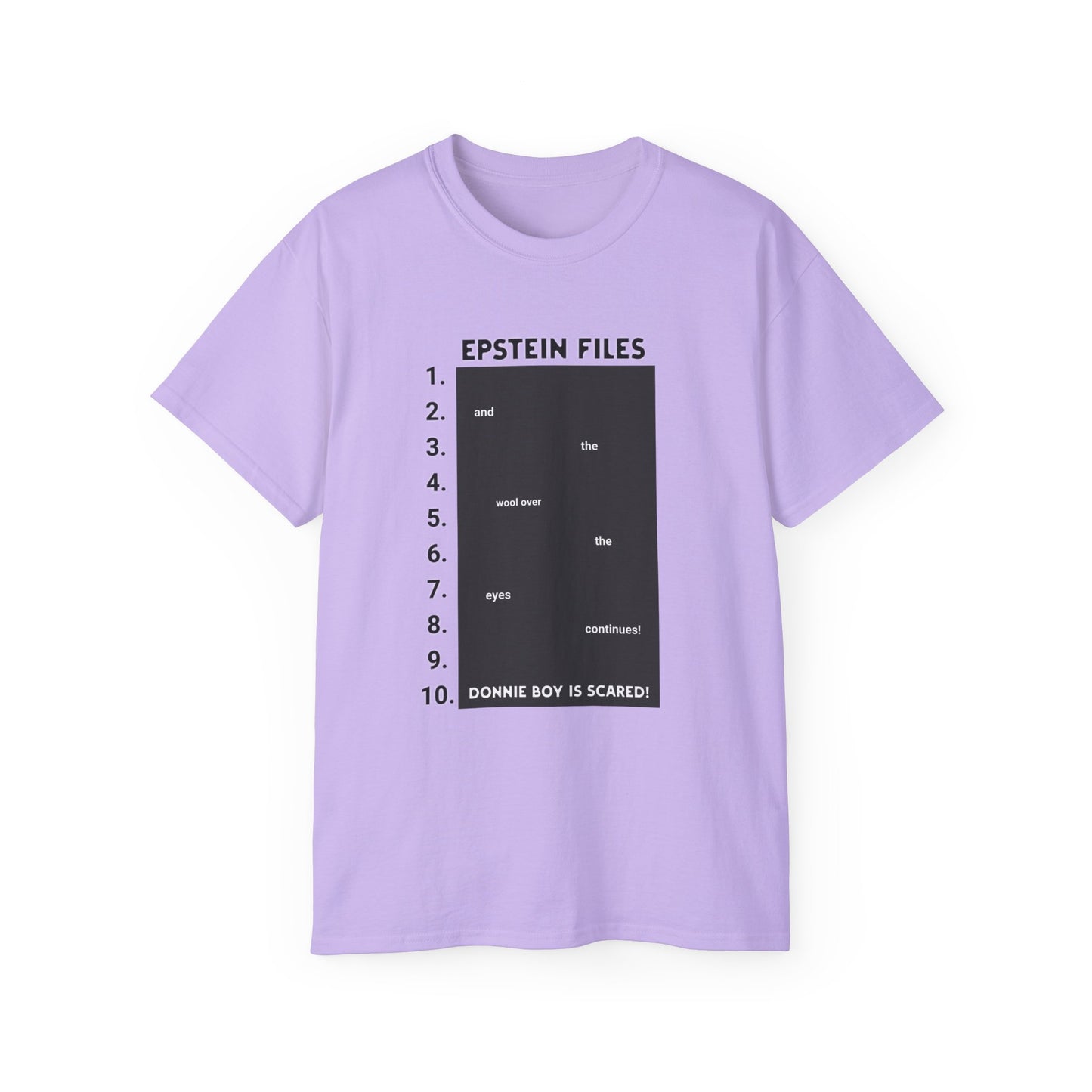 Epstein Files Graphic Tee — 'Donnie Boy Is Scared' Conspiracy Satire T-Shirt