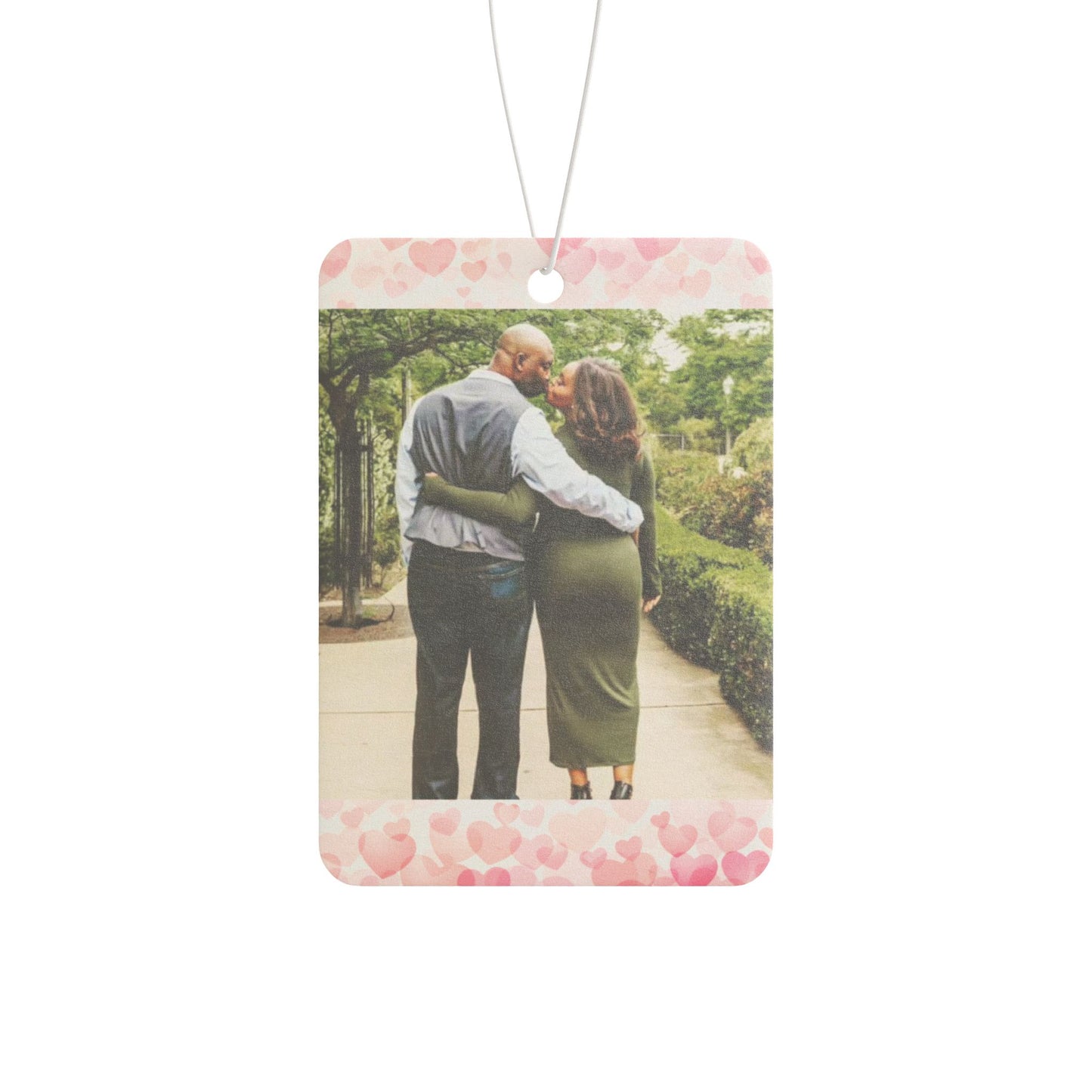 Personalized Car Air Freshener, Three Scents: Pine, New Car and Black Ice, Choose Photo and Background Colors