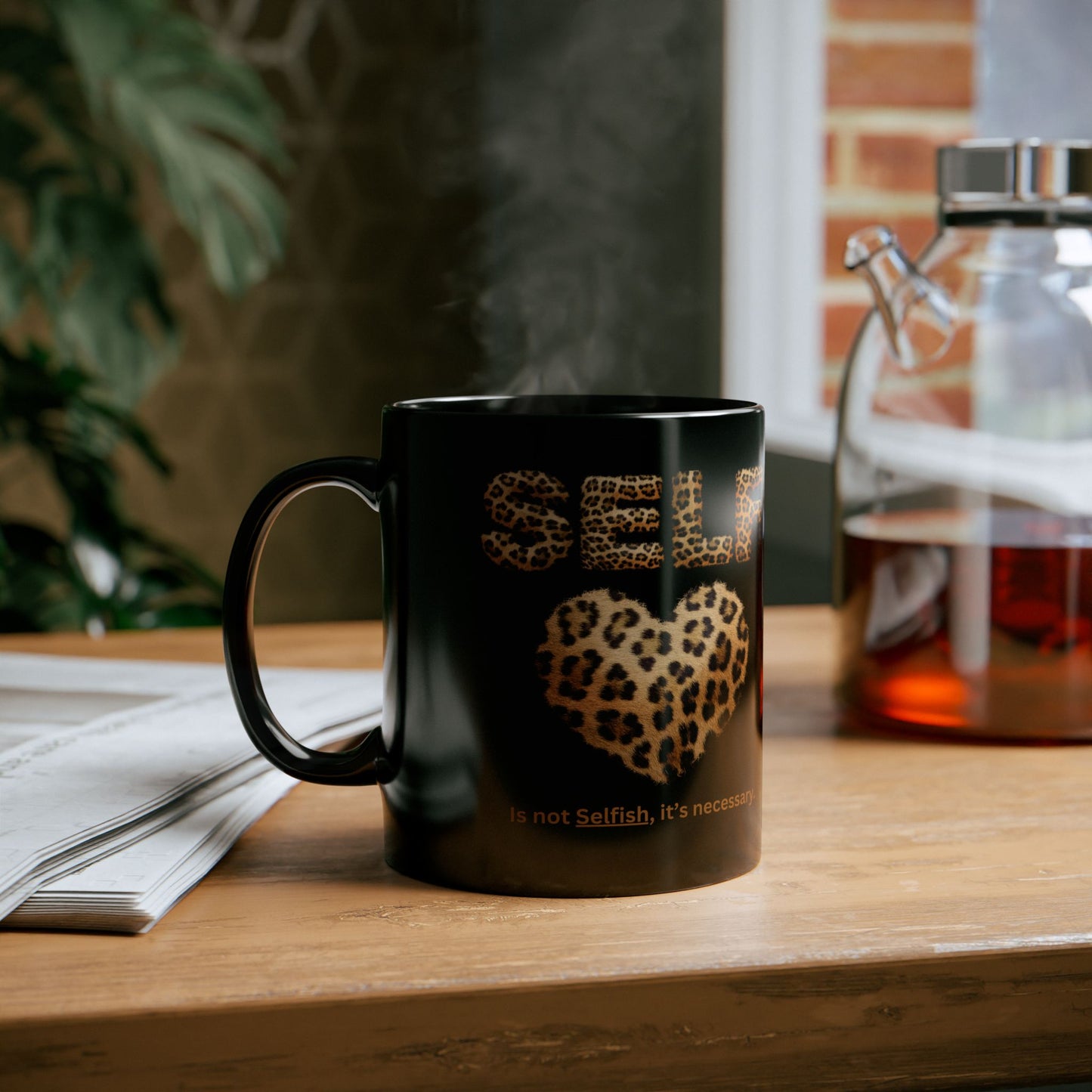 "Self-Love, is Necessary" Black Mug (11oz, 15oz), Motivate Yourself with Every Cup, Self Esteem comes from Within