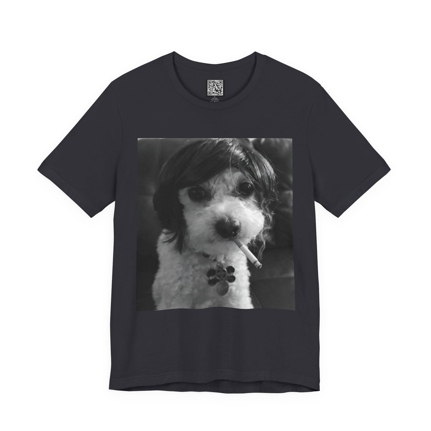 Personalized Dog Photo Tee — Retro Black & White Puppy Portrait T-Shirt