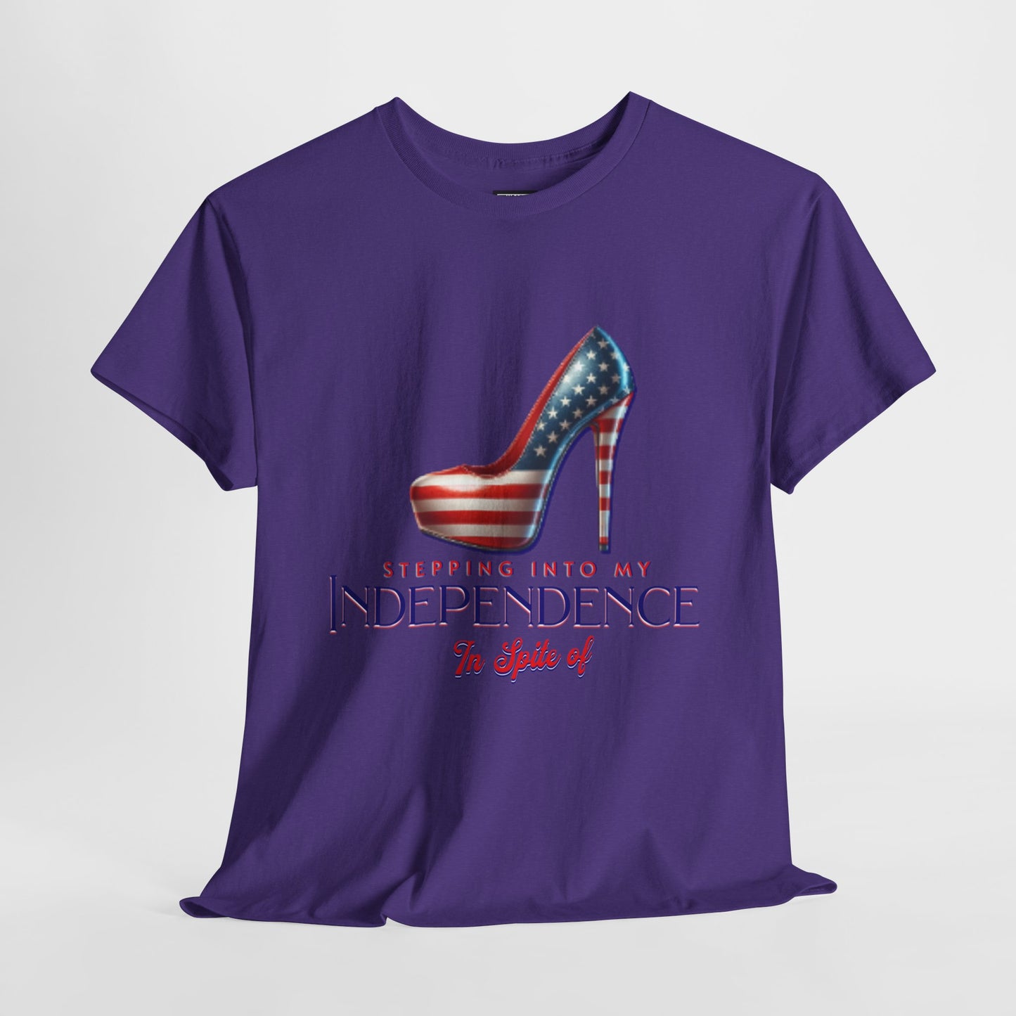Independence Celebration Tee, Cute Women Heavy Cotton T-Shirt, Patriotic 4th of July Shirt, Cute Flag Gift for Her, Summer Style