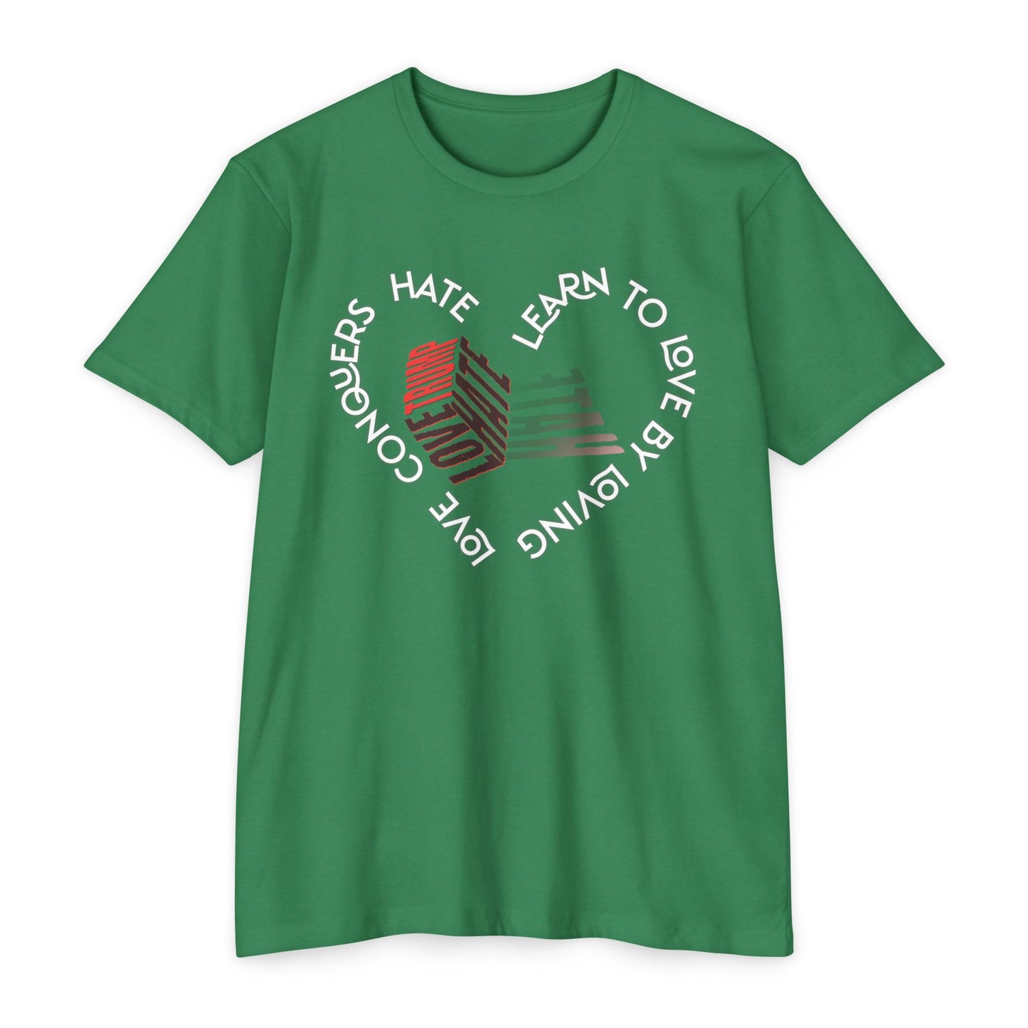 Vibrant Love Trump Hate Unisex T-Shirt, Graphic Tee for Casual Wear, Ideal for Gift, Summer Vibes, Celebration Style, Trendy Streetwear