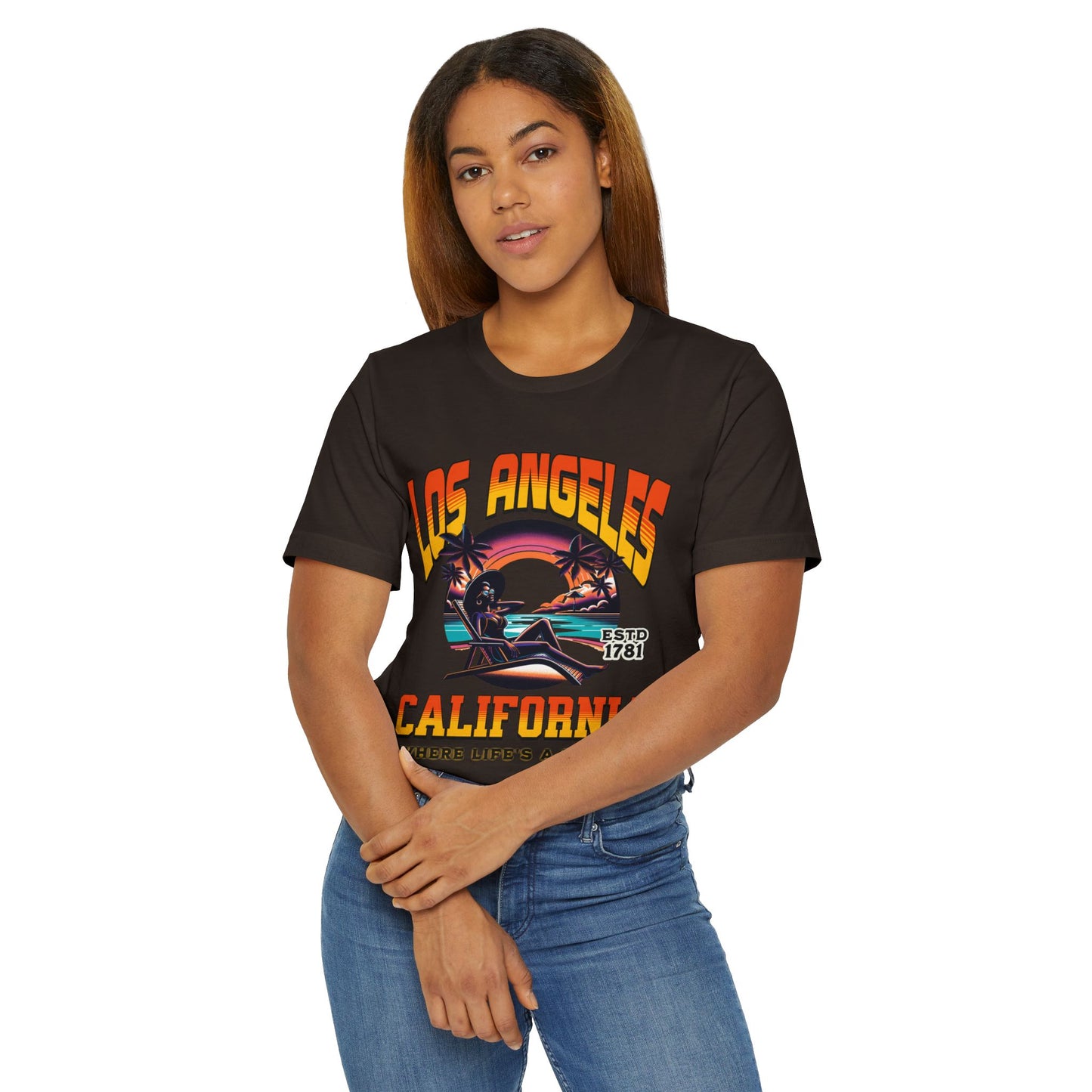 Los Angeles Vibes – “Where Life’s a Beach” Tee, Los Angeles Style Clothing, Beach Style T-Shirt, Rep Your City Los Angeles