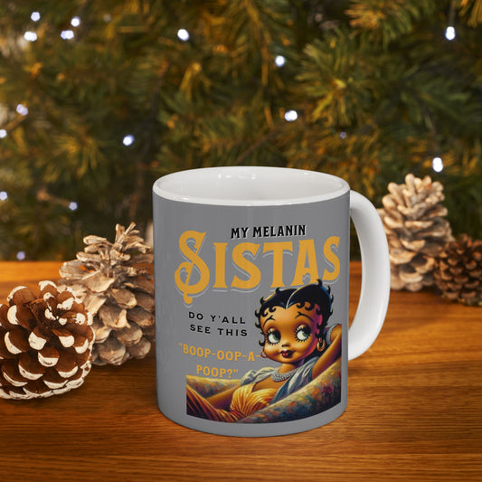 Black Betty Boop Ceramic Mug, (11oz, 15oz), Melanin Betty Boop Humorous Mug, 92 Percent Black Women Mugs, Betty Boop Merchandise