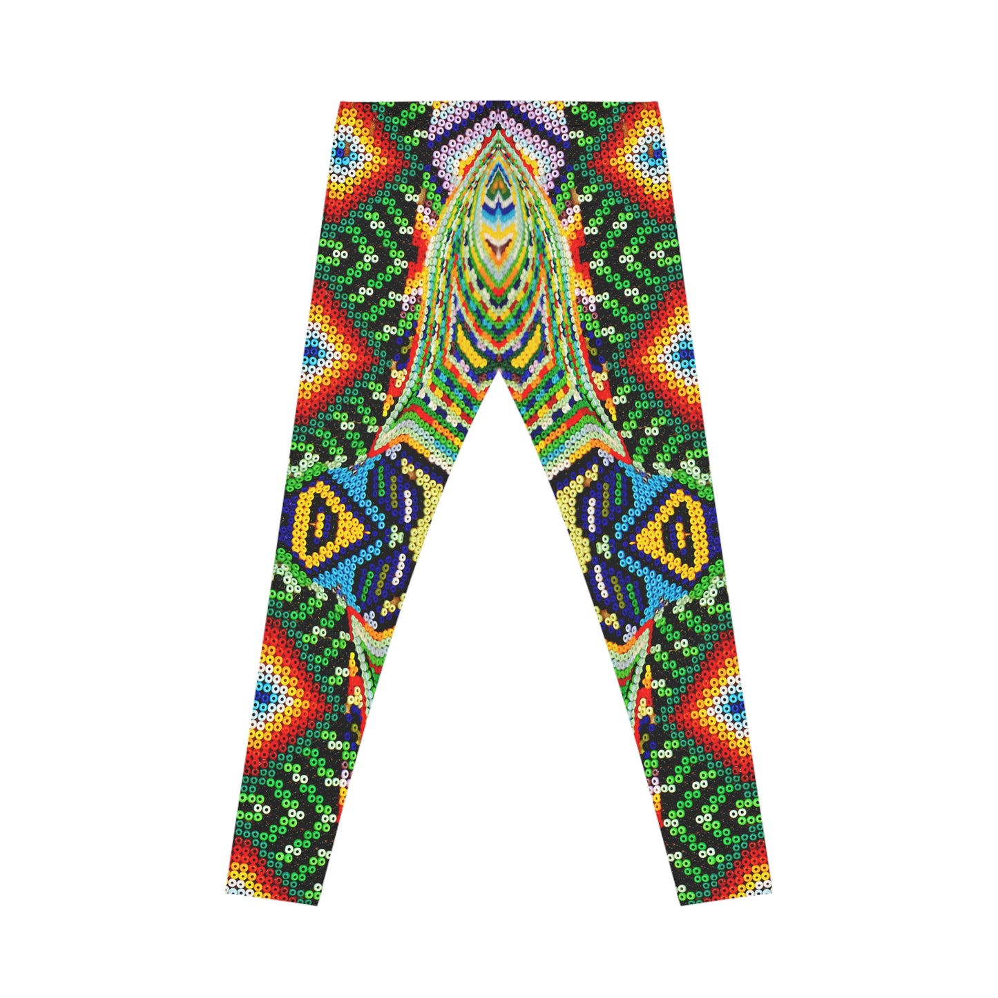 Vibrant Aztec Kaleidoscope Leggings - Bohemian Print Unique Leggings