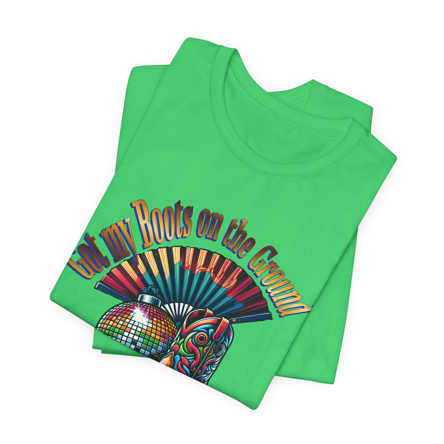 Boots on the Ground Groove Tee, Disco Ball Unisex Jersey Tee - Fun Tee for Latest Dance Crave Boots on the Ground Music Lovers