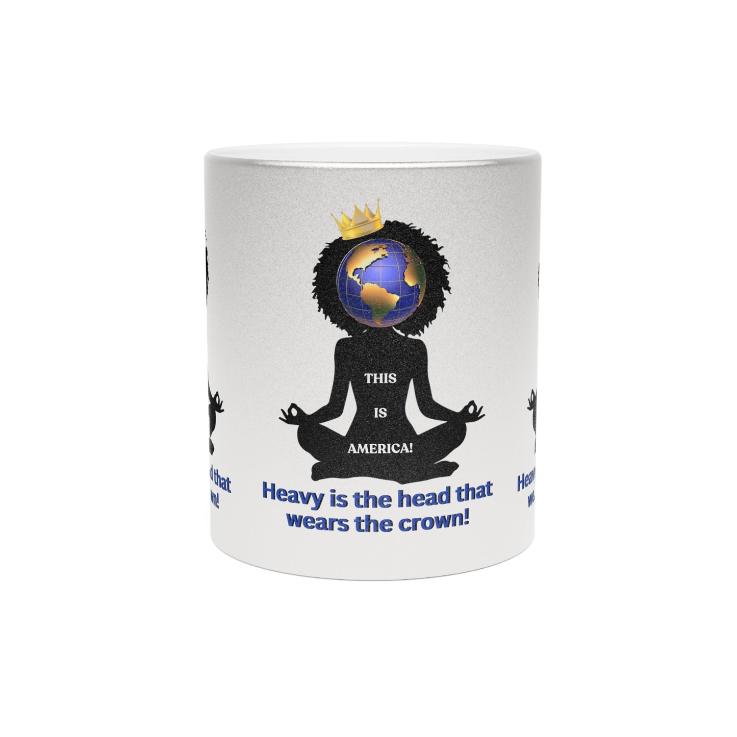 Heavy is the Head Woman Metallic Mug (Silver\Gold), Gift for Mother's Day, Perfect Grandma Gifts