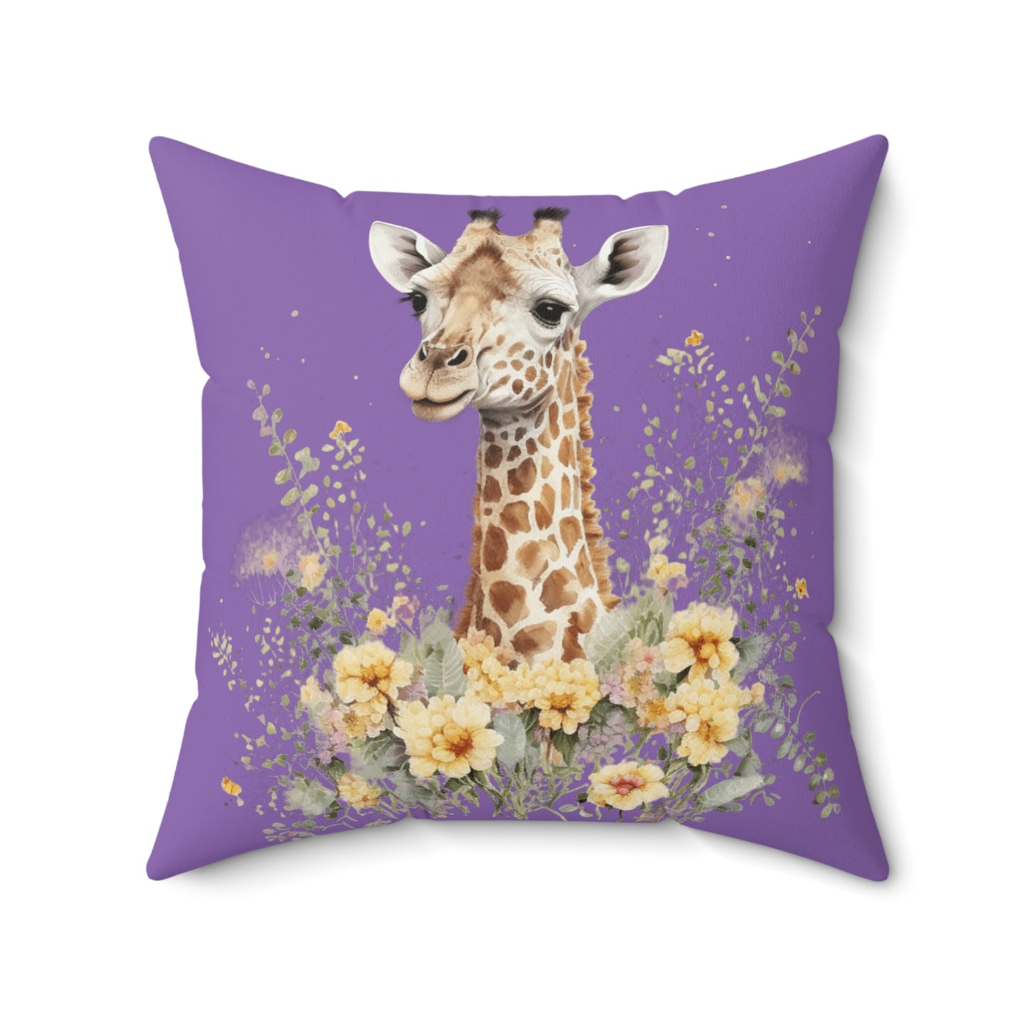 Baby Giraffe Square Pillow, Purple Giraffe Accent Pillow, Baby Giraffe Throw Pillows, Cute Baby Giraffe Pillow, Baby Shower Gift for Boy or Girl