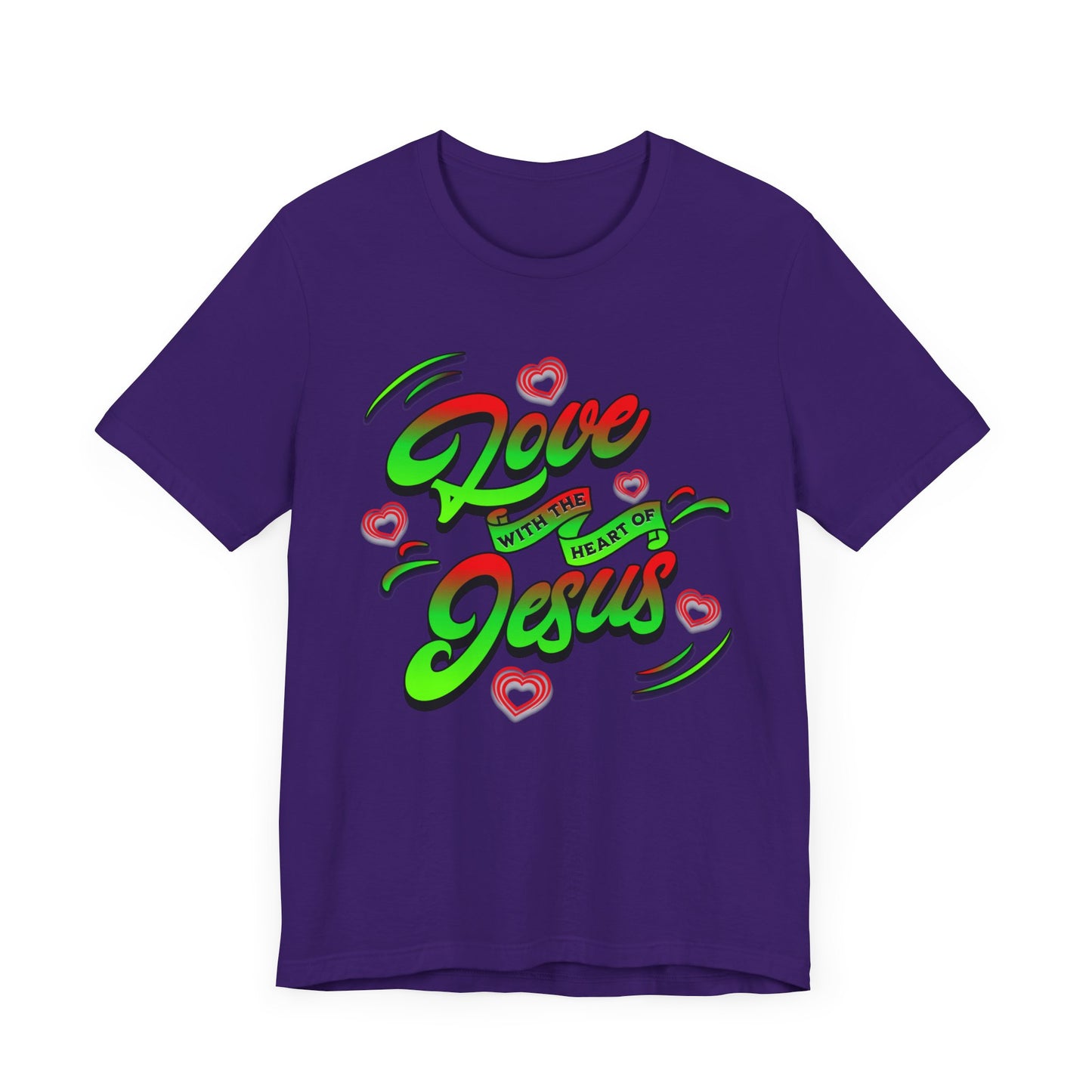 Love with the Heart of Jesus, Unisex Religious T-Shirts, Christian Apparel Gift, Love Thy Neighbor Shirts, Gift for a Religious Person, Christian Merchandise