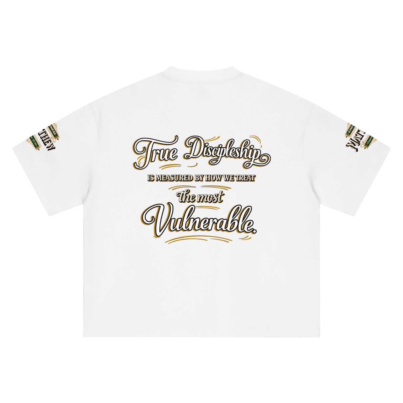 Kindness Matthew 25:40 – Unisex Heavyweight Boxy Oversized Graphic T-Shirt