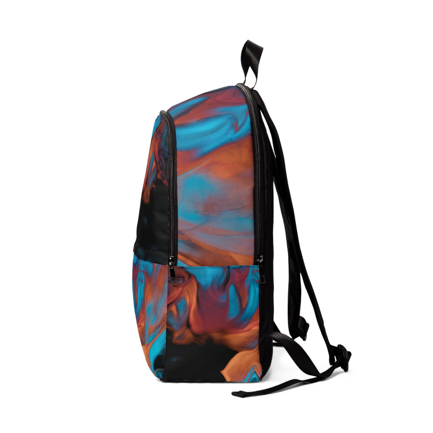 Vibrant Abstract Unisex Backpack, Stylish and Functional Colorful Marble Backpack, Black Backpack with a Marble Pattern