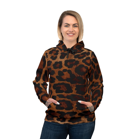 Wild Leopard Print Athletic Hoodie - Trendy Casual Street Style Hoodie, Leopard Print Pullover, Gym Essentials, Unique Unisex Gift Idea