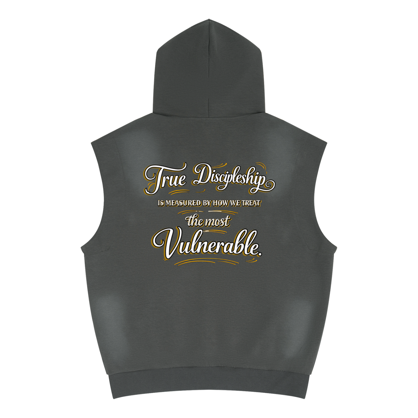 Kindness Matthew 25:40 – Unisex Vintage Wash Sun Fade Sleeveless Hoodie