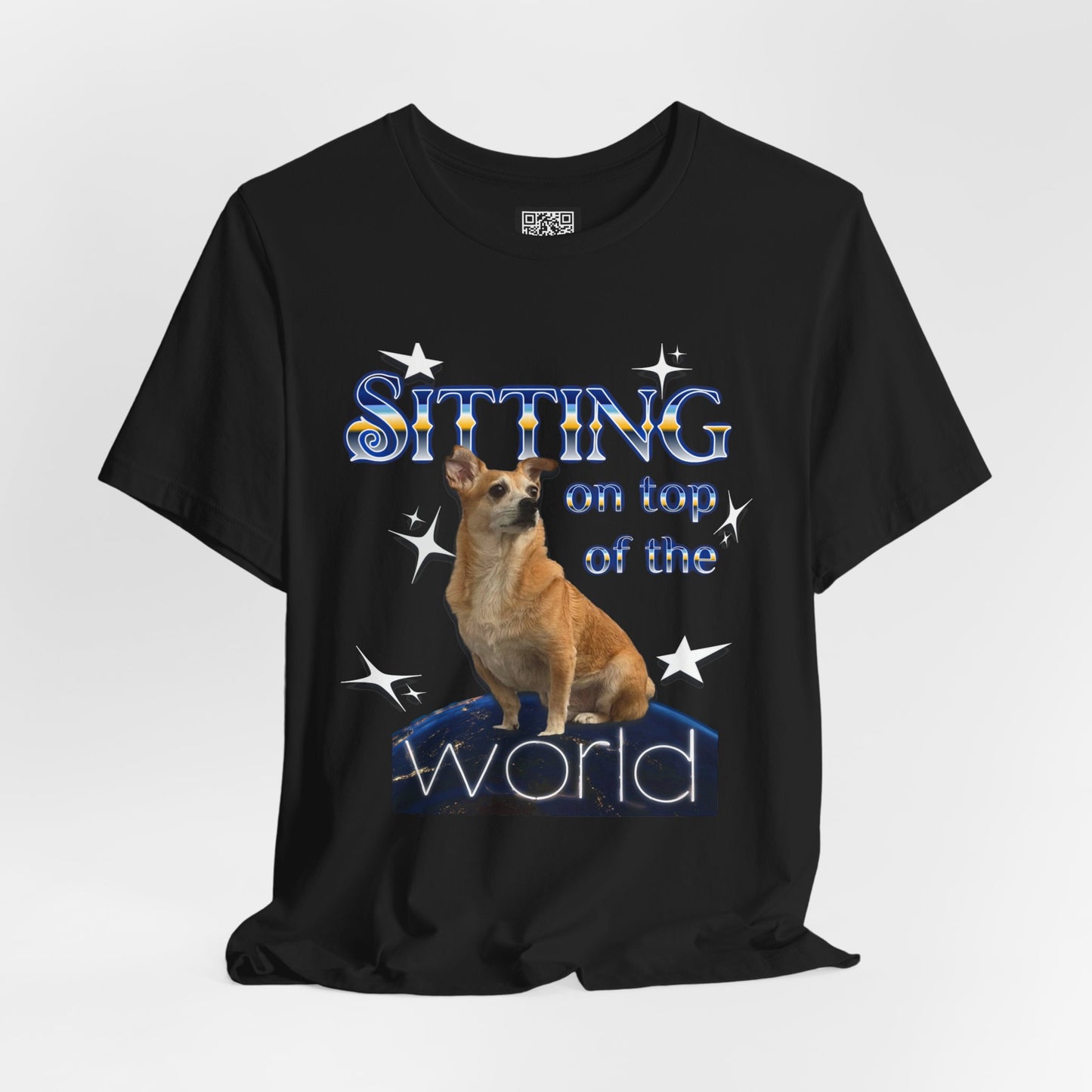 Personalized T‑Shirt for Pets— "Sitting on Top of the World" Chihuahua Graphic Tee