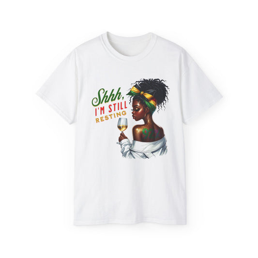 92% Black Women – Shhh, I’m Still Resting Tee, Melanin Magic Shirts, Black Women Empowerment Shirt, Black Excellence Tees, Self-Care & Rest