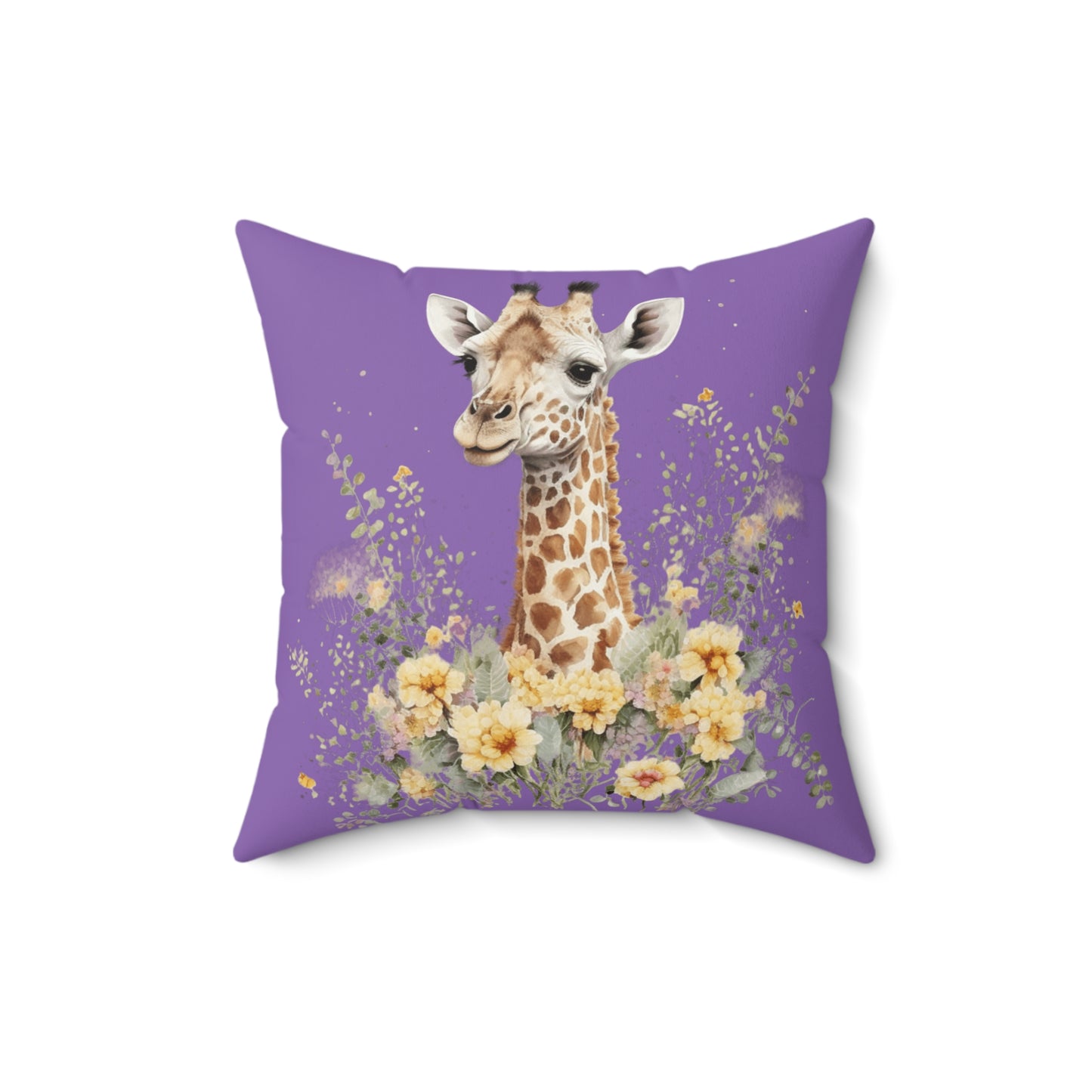Baby Giraffe Square Pillow, Purple Giraffe Accent Pillow, Baby Giraffe Throw Pillows, Cute Baby Giraffe Pillow, Baby Shower Gift for Boy or Girl