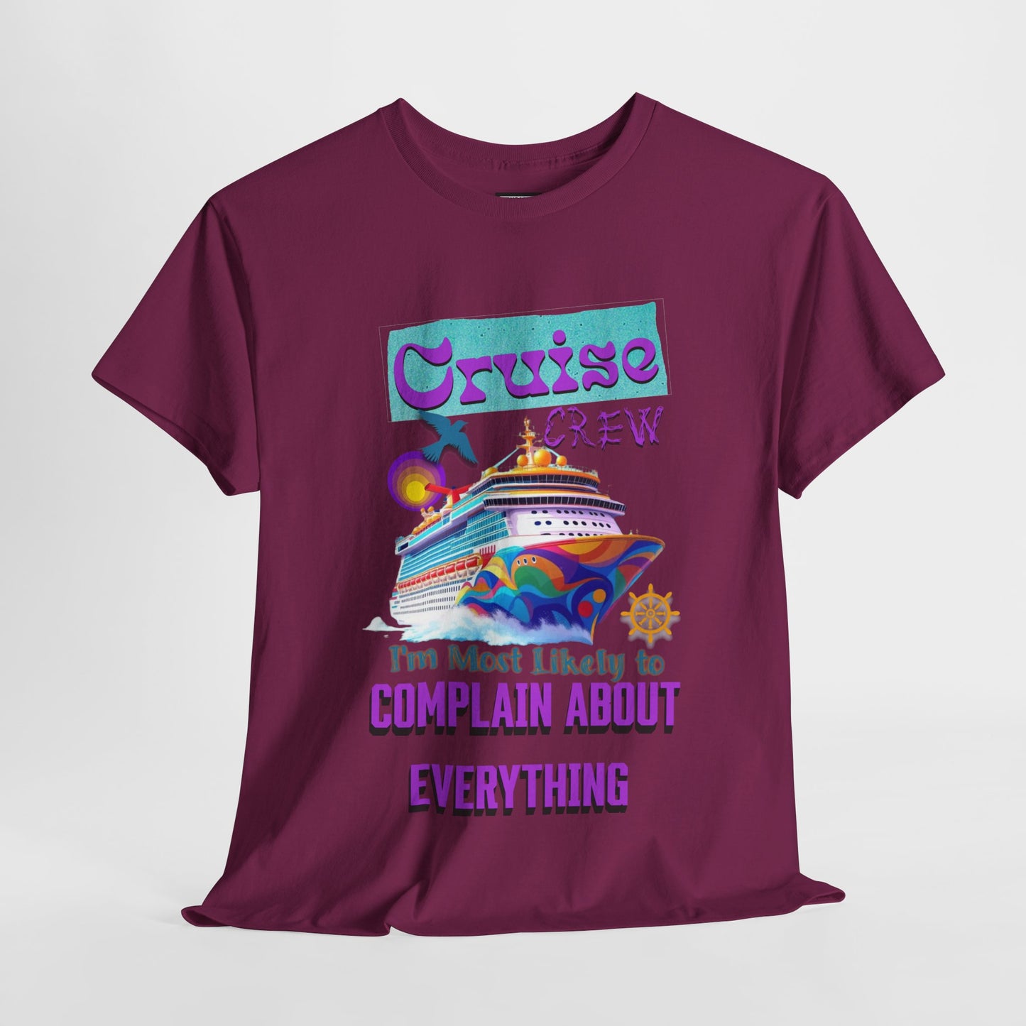 Cruise Crew Unisex Heavy Cotton Tee - Fun Travel T-Shirt for Vacations, Family Cruises, Summer Adventures, Gift for Cruise Travelers,