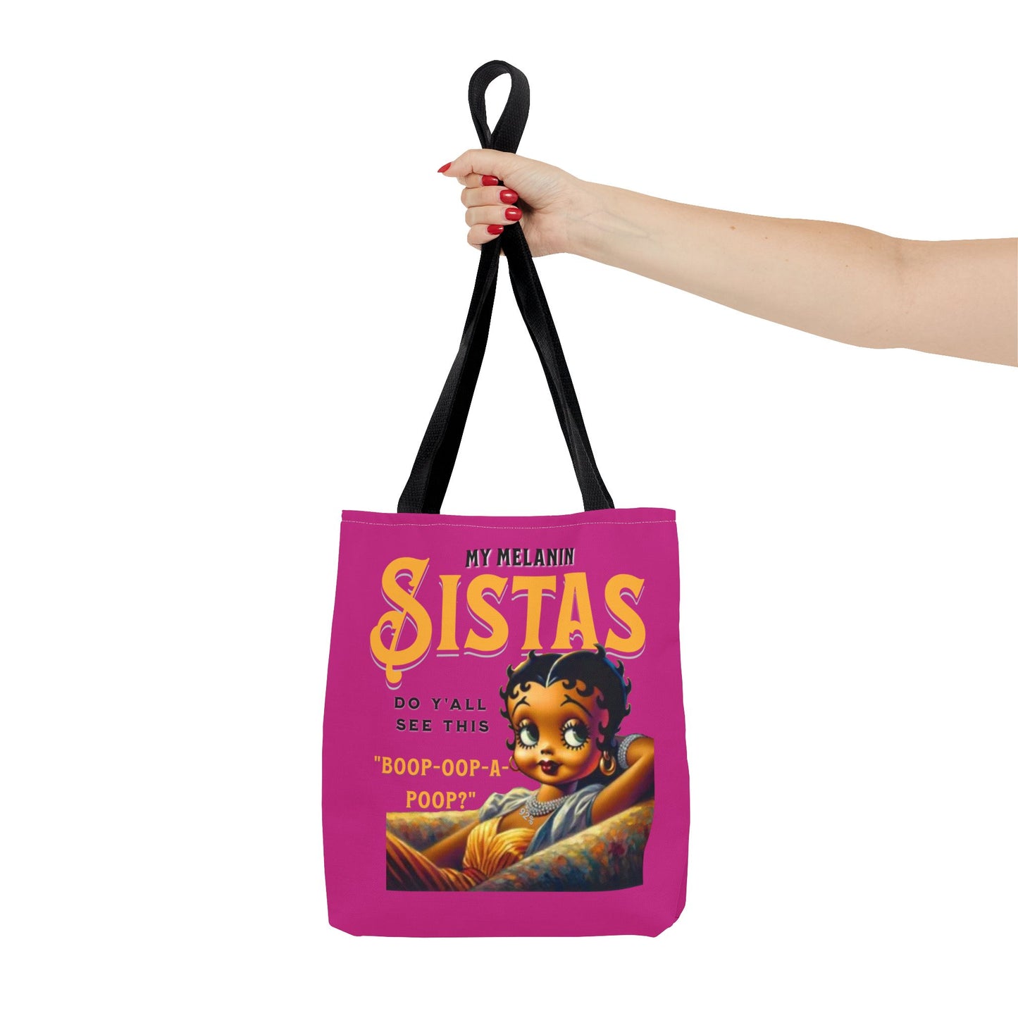 Black Betty Boop Tote Bag, 92 Percent Women Tote Bag, Cute Betty Boop Gift, Pink Betty Boop Tote Bag, Humorous Betty Boop Bag