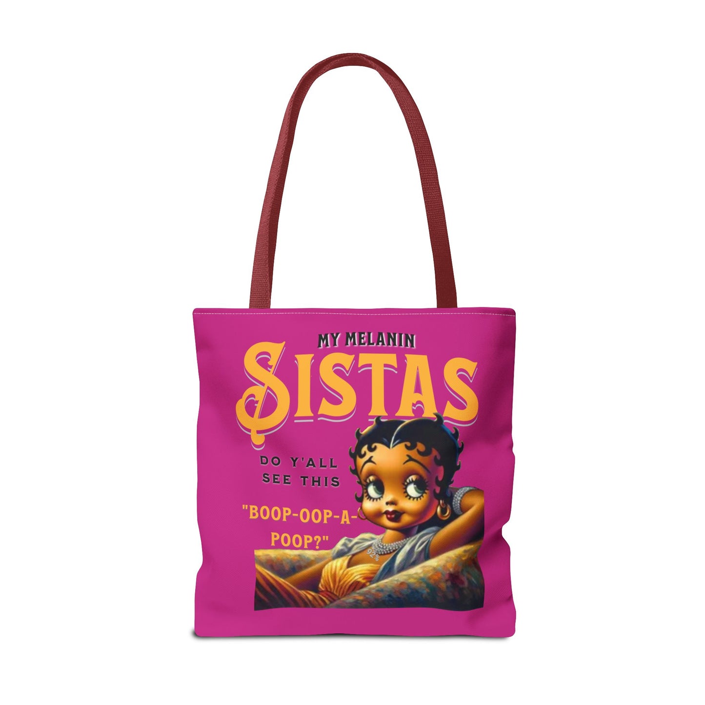 Black Betty Boop Tote Bag, 92 Percent Women Tote Bag, Cute Betty Boop Gift, Pink Betty Boop Tote Bag, Humorous Betty Boop Bag