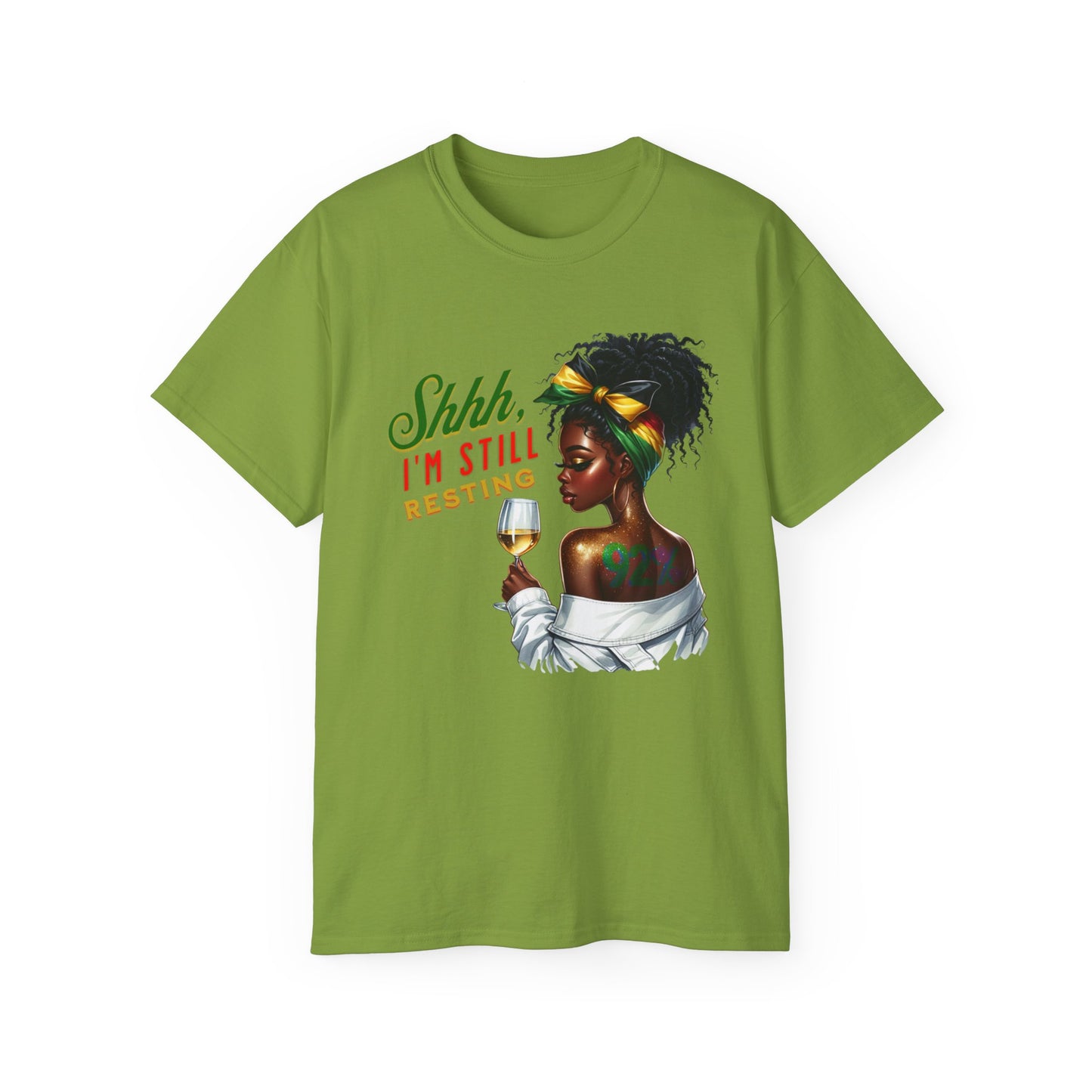 92% Black Women – Shhh, I’m Still Resting Tee, Melanin Magic Shirts, Black Women Empowerment Shirt, Black Excellence Tees, Self-Care & Rest