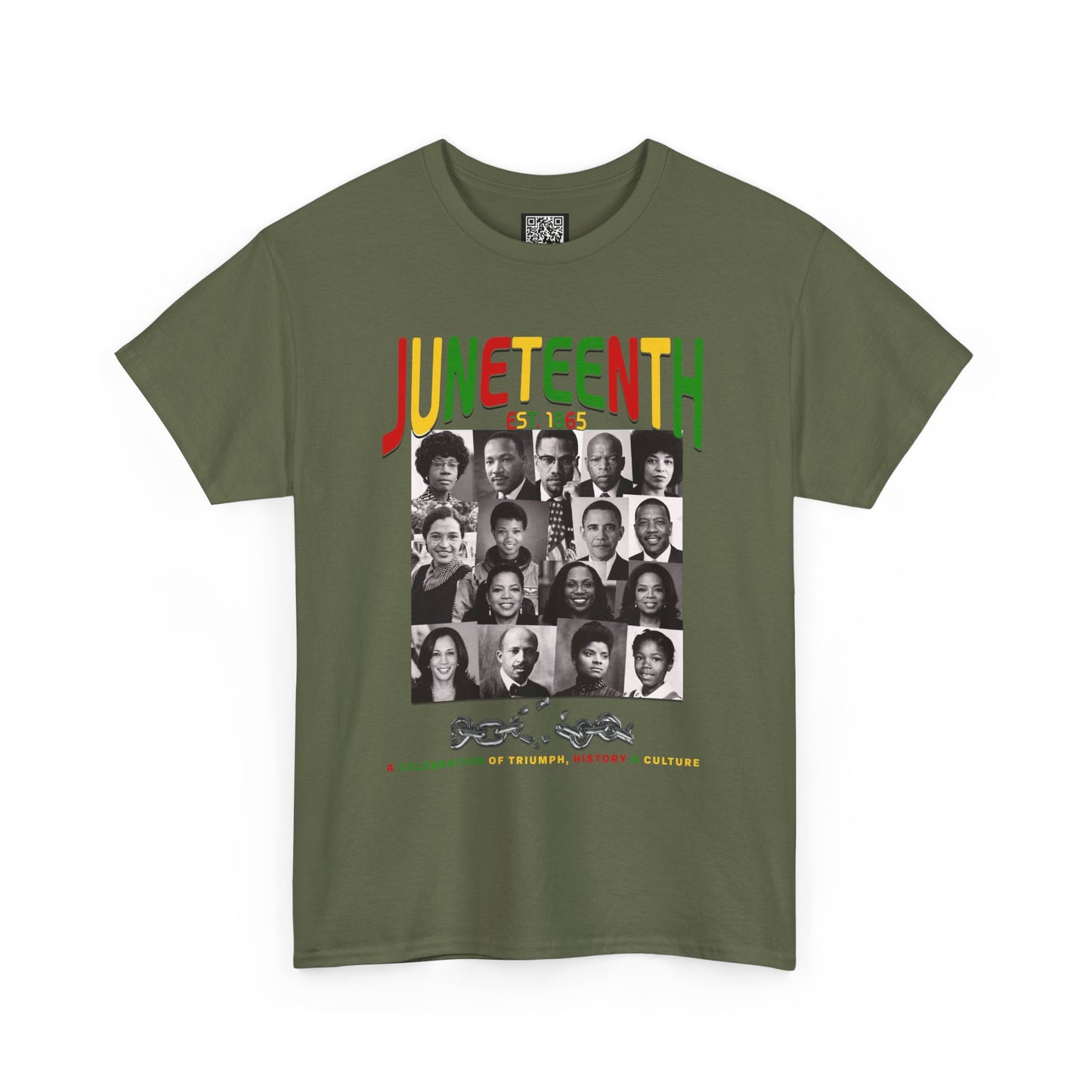 Juneteenth Celebration T-Shirt – "Let Freedom Ring" Colorful Chain Design (Est. 1865)
