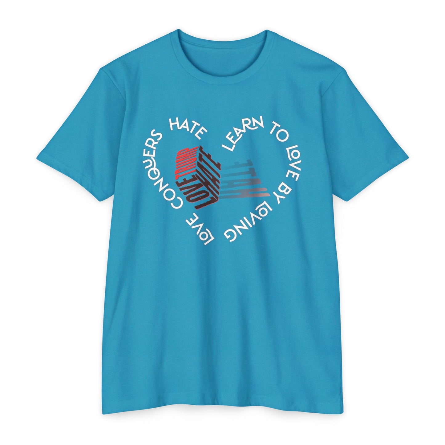 Vibrant Love Trump Hate Unisex T-Shirt, Graphic Tee for Casual Wear, Ideal for Gift, Summer Vibes, Celebration Style, Trendy Streetwear