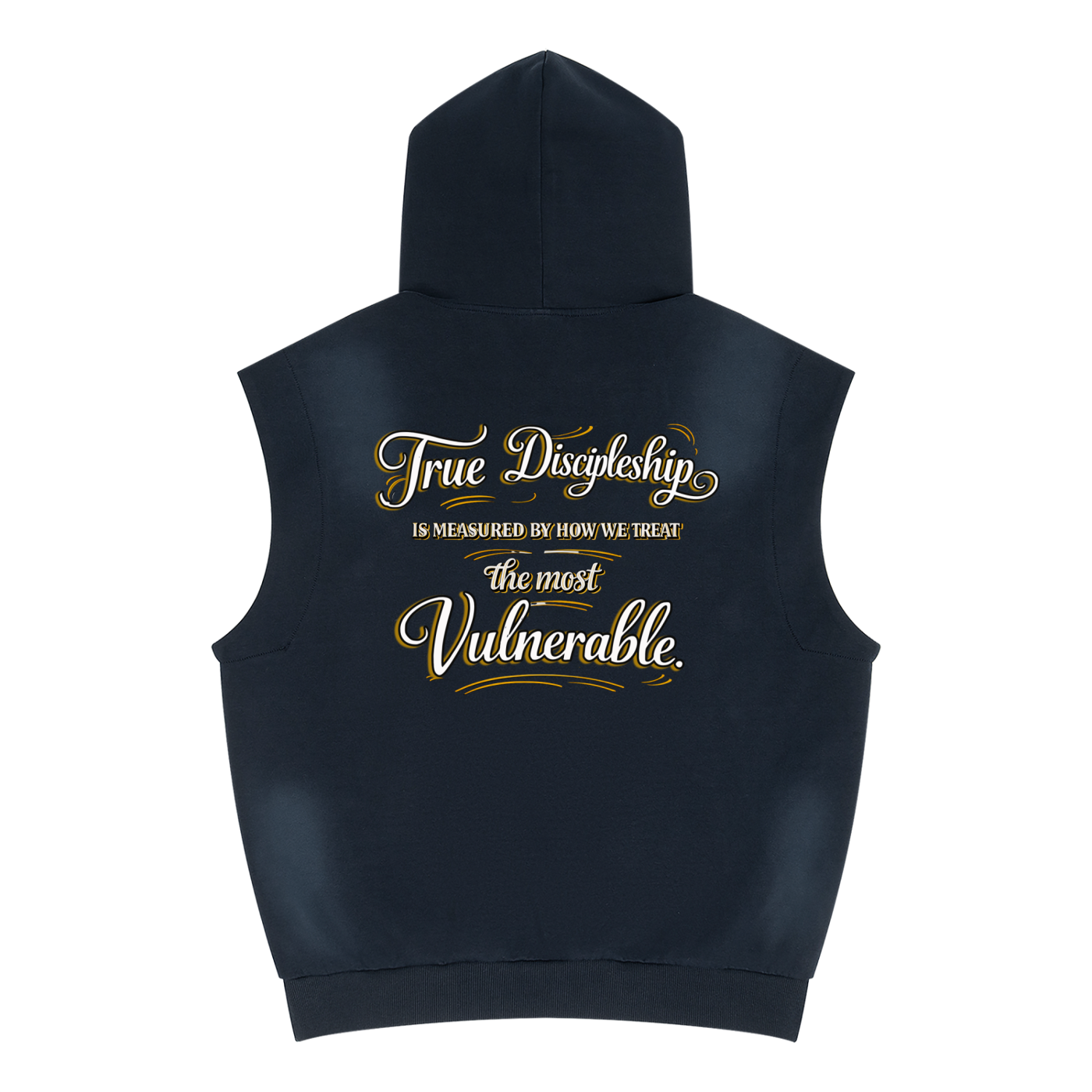Kindness Matthew 25:40 – Unisex Vintage Wash Sun Fade Sleeveless Hoodie