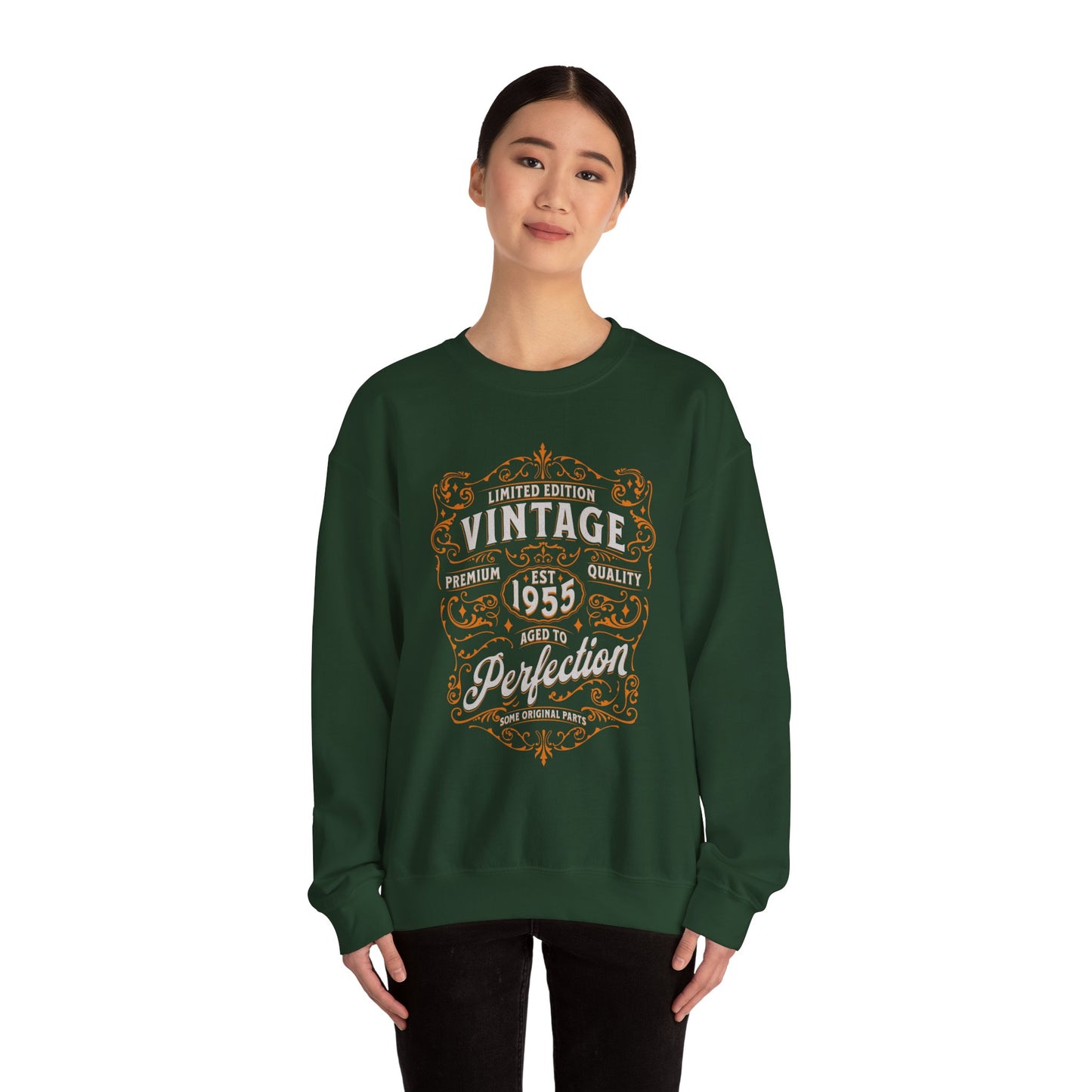 Personalized Vintage Perfection Crewneck Sweatshirt – Retro Graphic Pullover Shirt