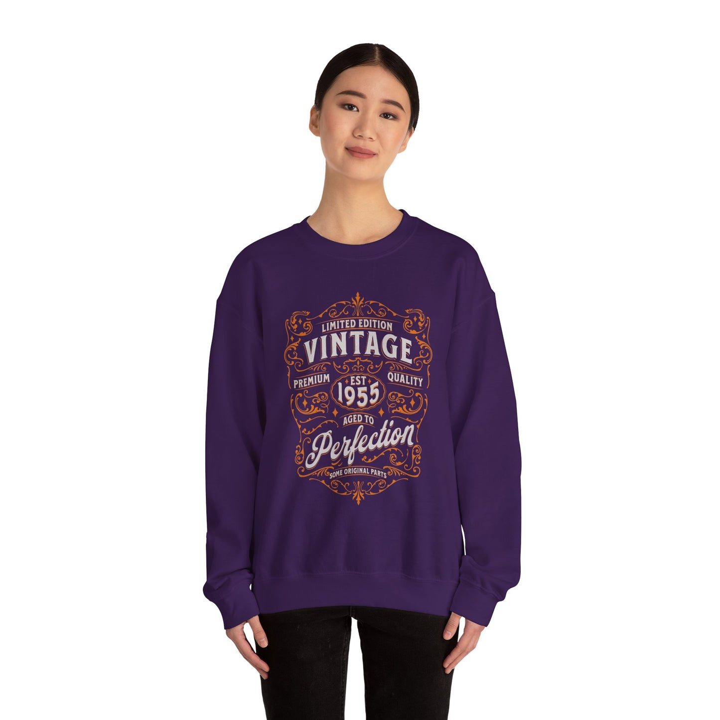 Personalized Vintage Perfection Crewneck Sweatshirt – Retro Graphic Pullover Shirt
