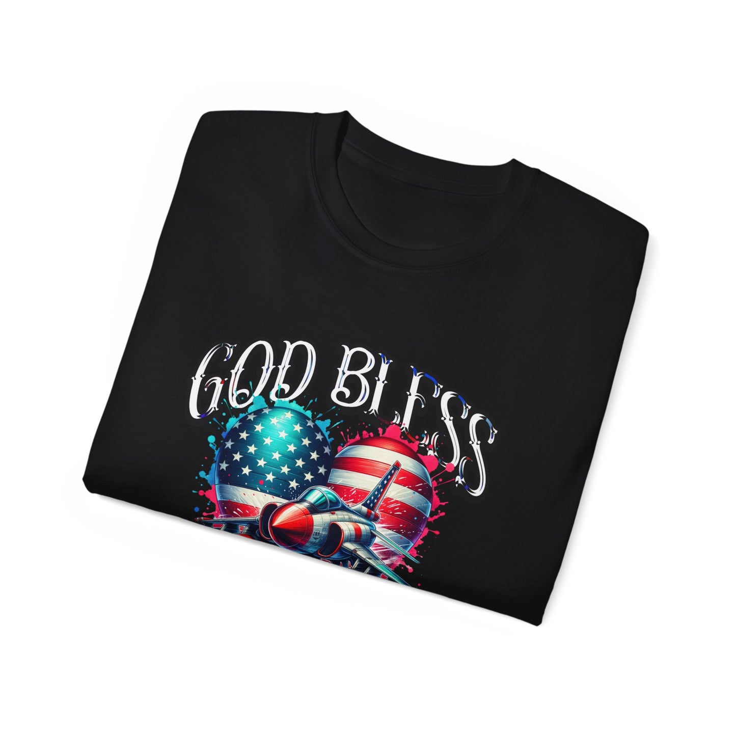 God Bless America Unisex Ultra Cotton T-Shirts, Nation in Distress Shirt, Fight for Democracy T-Shirt, God Bless the USA Tees