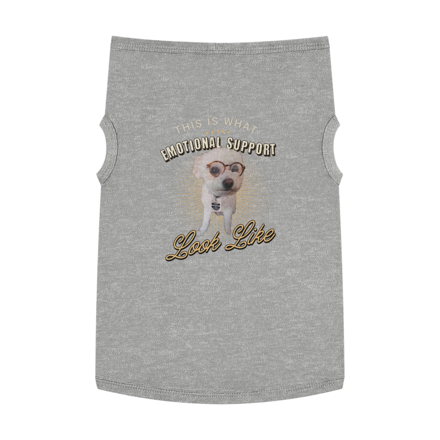 Emotional Support Pet Tank Top, Dog Lover Gift, Pet Apparel for Fun Outings, Cute Pet Costume, Pet Shirt for Walks
