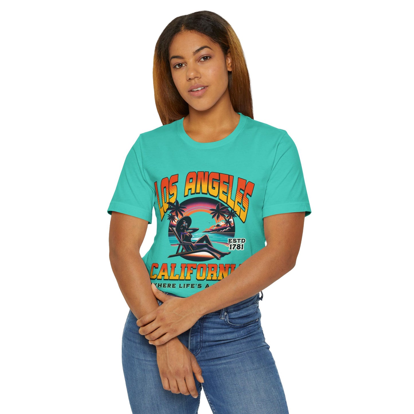 Los Angeles Vibes – “Where Life’s a Beach” Tee, Los Angeles Style Clothing, Beach Style T-Shirt, Rep Your City Los Angeles