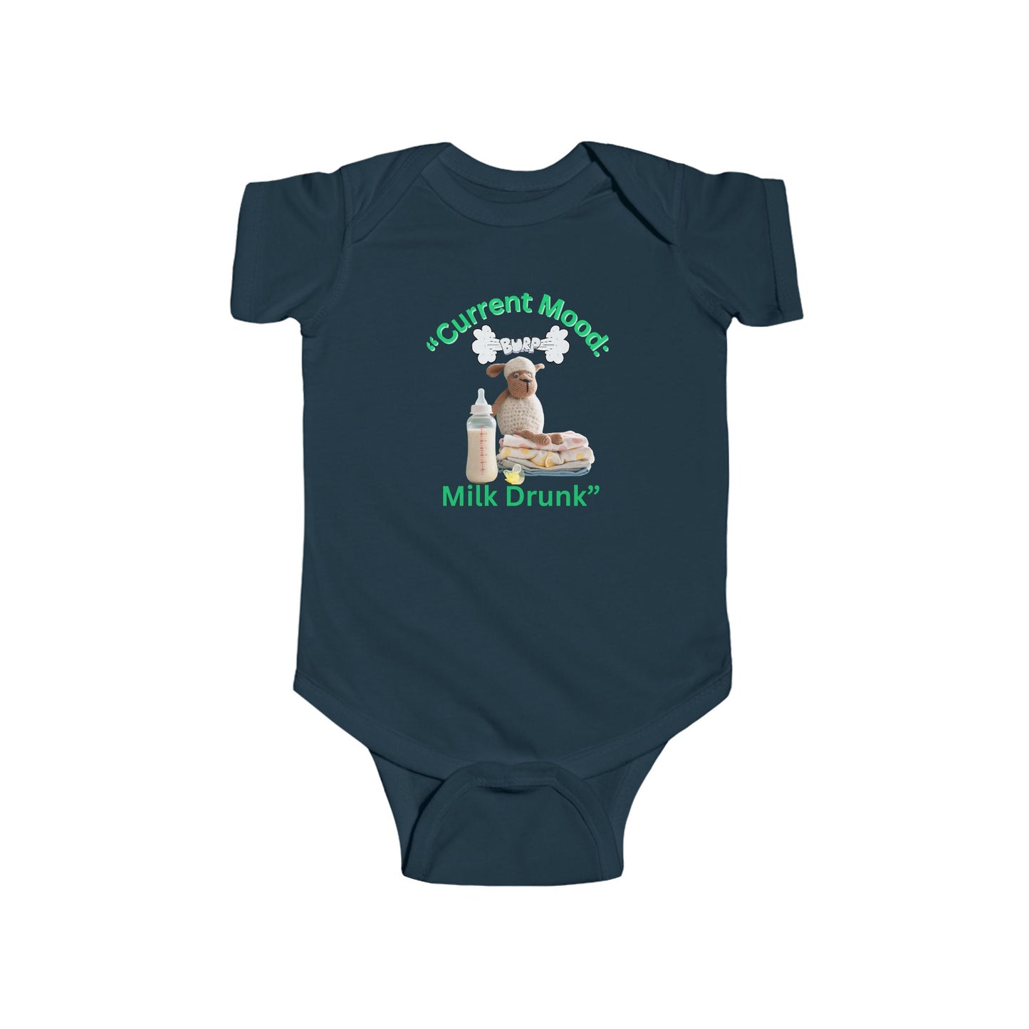 "Current Mood: Milk Drunk" Baby Onesie, Funny Baby Shower Gift for Baby, Newborn Clothing, Cute Baby Onesies