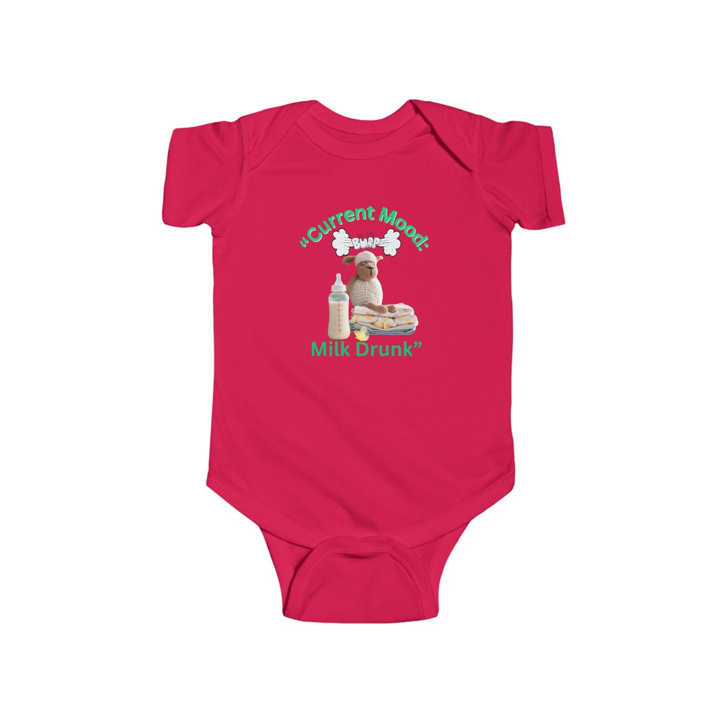 "Current Mood: Milk Drunk" Baby Onesie, Funny Baby Shower Gift for Baby, Newborn Clothing, Cute Baby Onesies