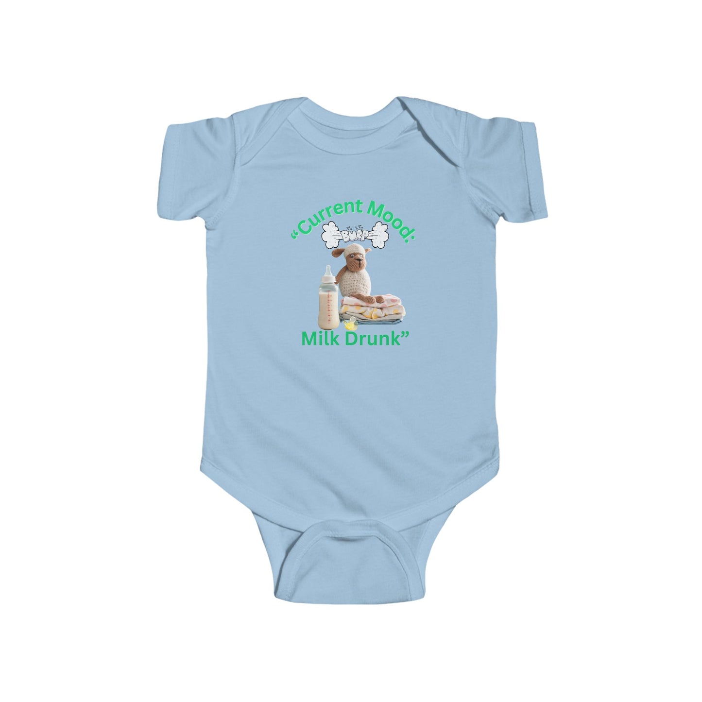 "Current Mood: Milk Drunk" Baby Onesie, Funny Baby Shower Gift for Baby, Newborn Clothing, Cute Baby Onesies